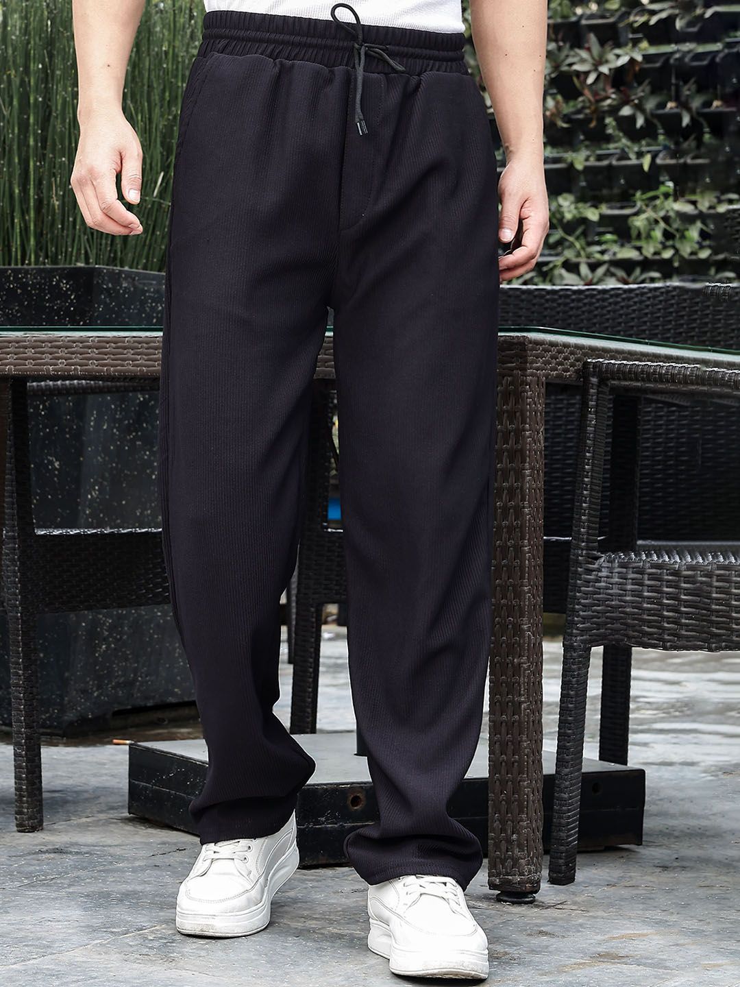 SWADESI STUFF Men Self Design Flexi Waistband Retro-Inspired Corduroy Trouser-picture-40