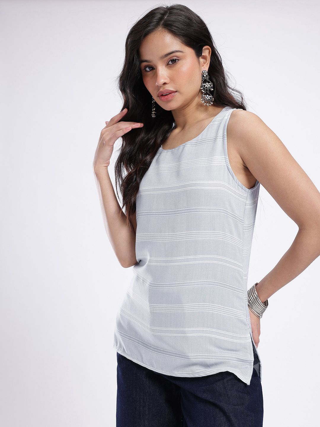 Anouk Rustic Horizontal Striped Kurti-picture-27