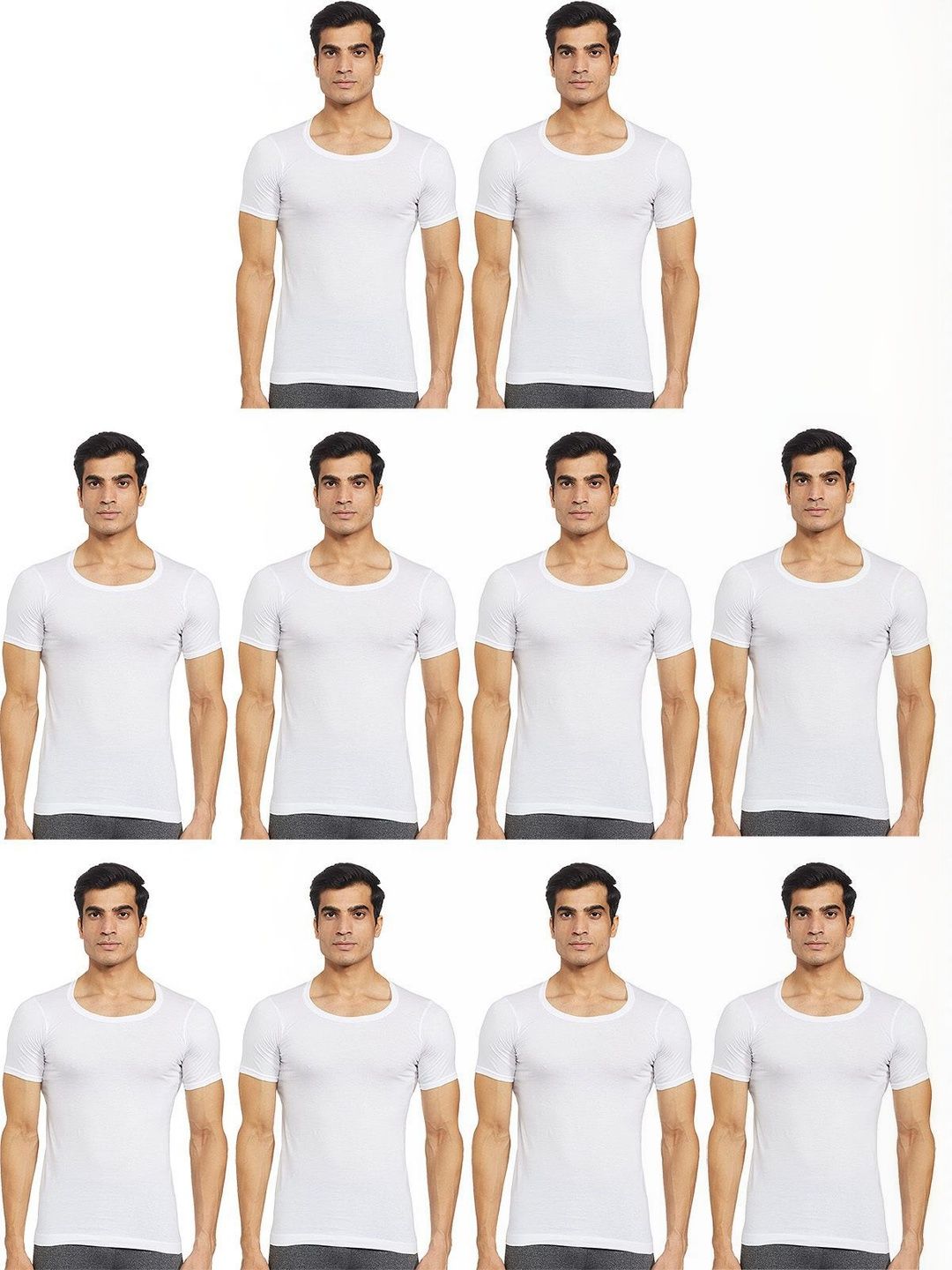 AMUL COMFY Pack Of 10 Cotton Basic Innerwear Vests-image-45