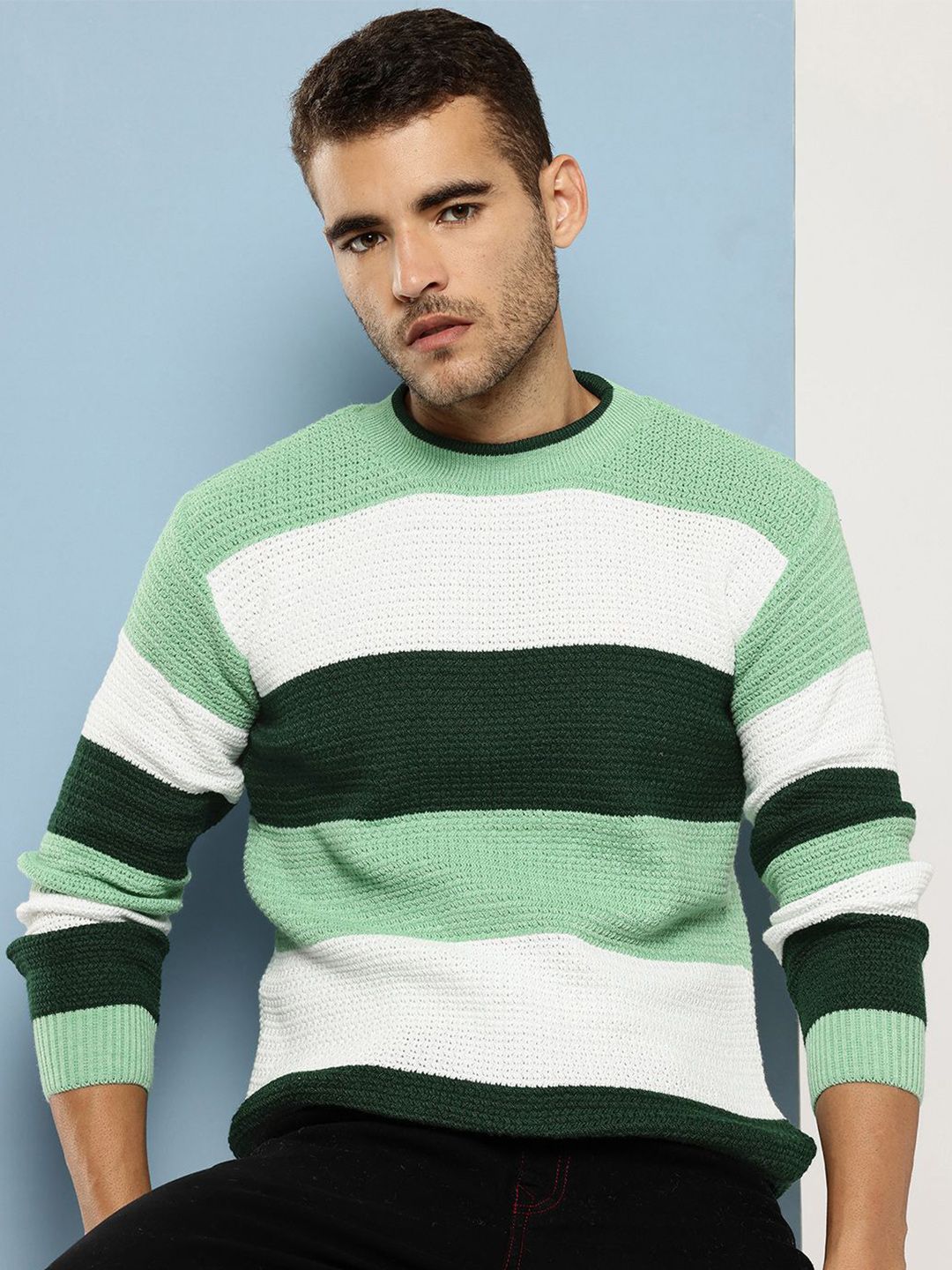 BAESD Men Striped Woollen Pullover-picture-36
