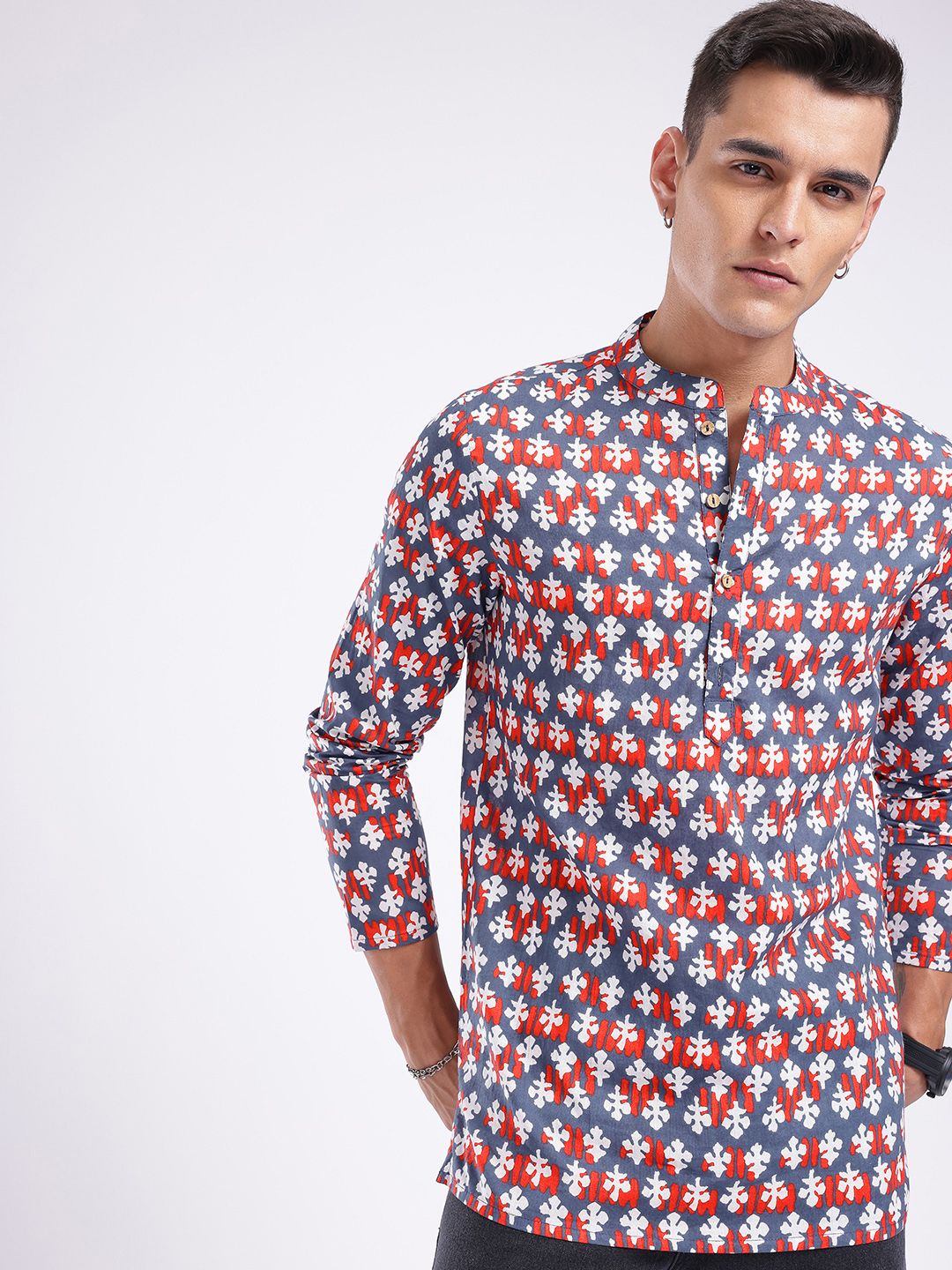 Anouk Rustic Floral Printed Mandarin Collar Straight Kurta-picture-28