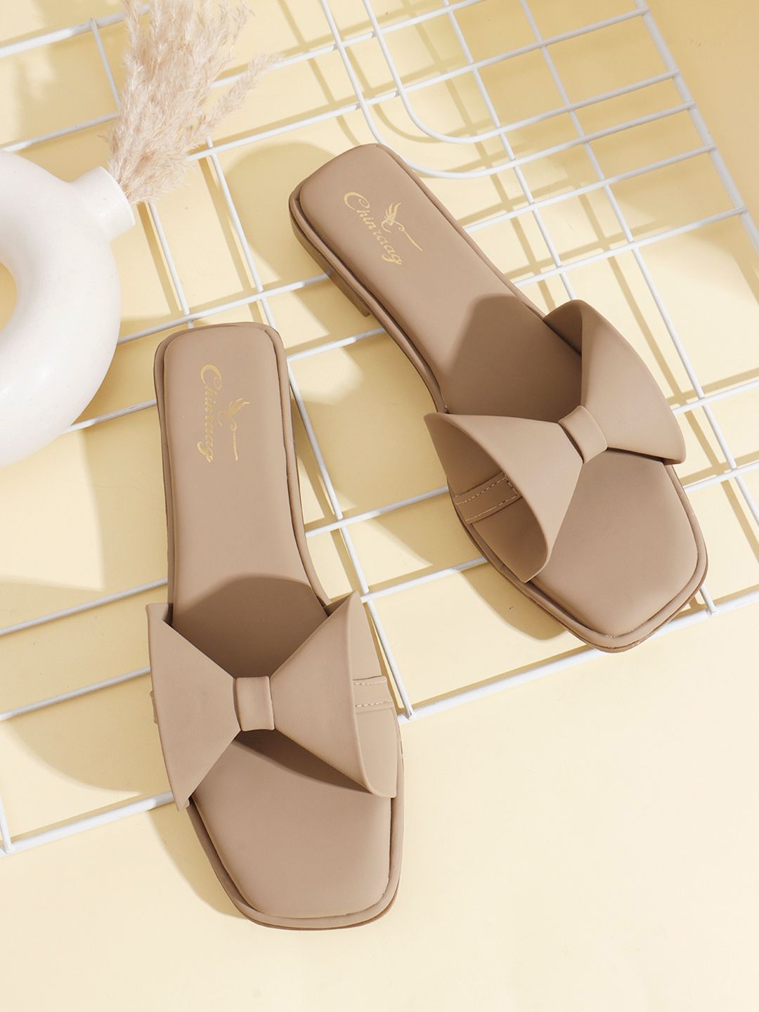 CHINRAAG Women Solid Open Toe Flats with Bows-image-40