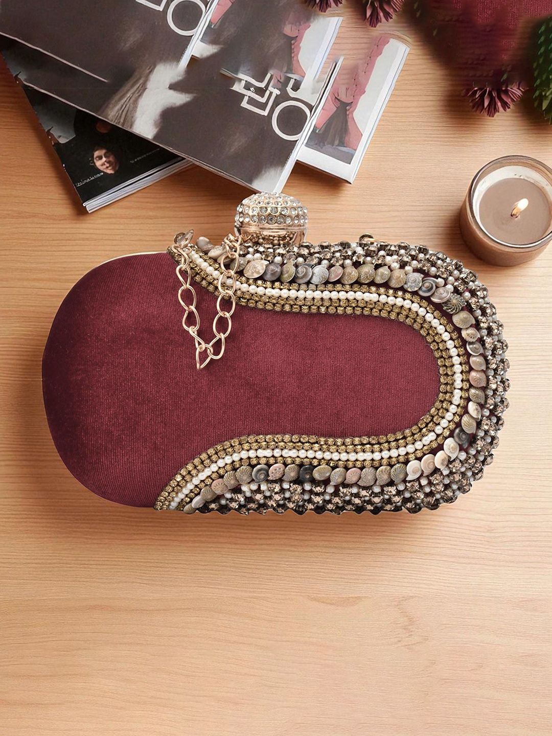 FOR THE BEAUTIFUL YOU Embroidered Box Clutch-picture-34
