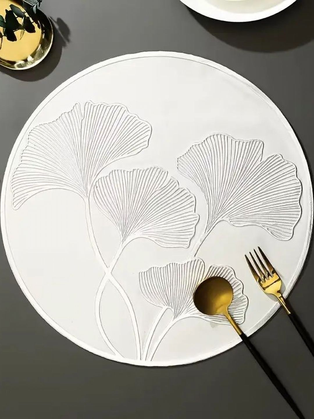 Dakshya Industries Grey & White Textured Waterproof Table Placemats-picture-4