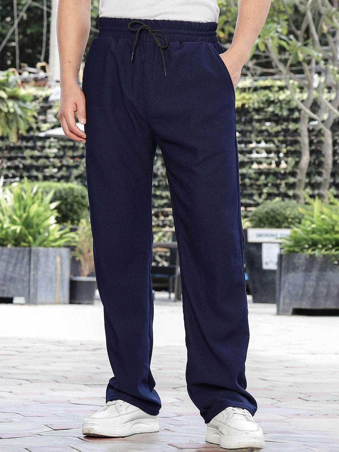 SWADESI STUFF Men Ribbed Straight-Fit Mid-Rise Cotton Trouser-picture-51
