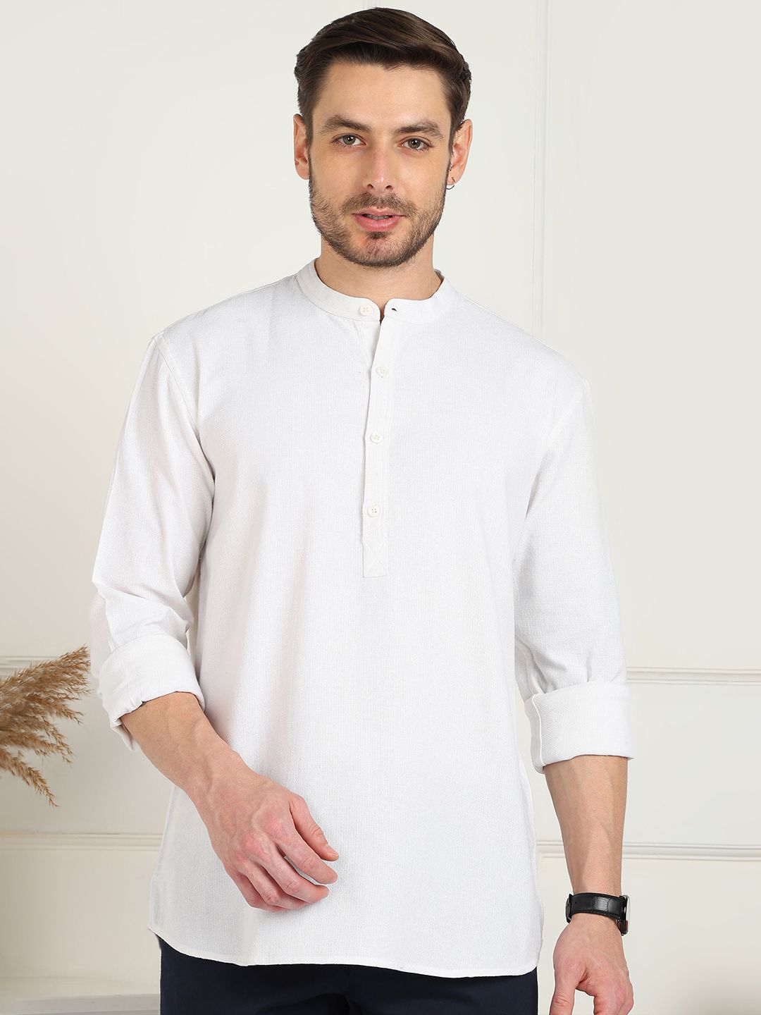 SWAGGINDIA Men Pure Cotton Casual Short Kurta-picture-34