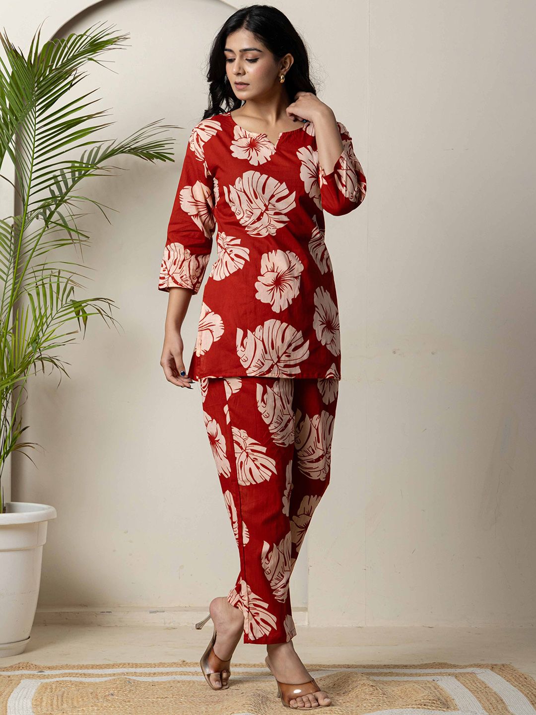 R RANAK CREATION Women Printed Pure Cotton Top With Trouser Co-Ords-picture-16