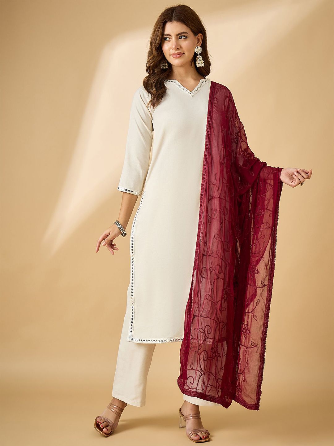 all about you Ethnic Motifs Embroidered Dupatta with Thread Work-picture-24