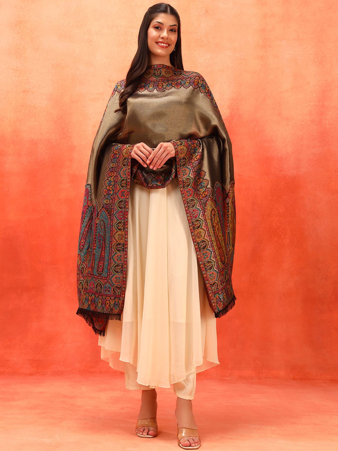 Pashmoda Floral Woven Design Shawl-image-35