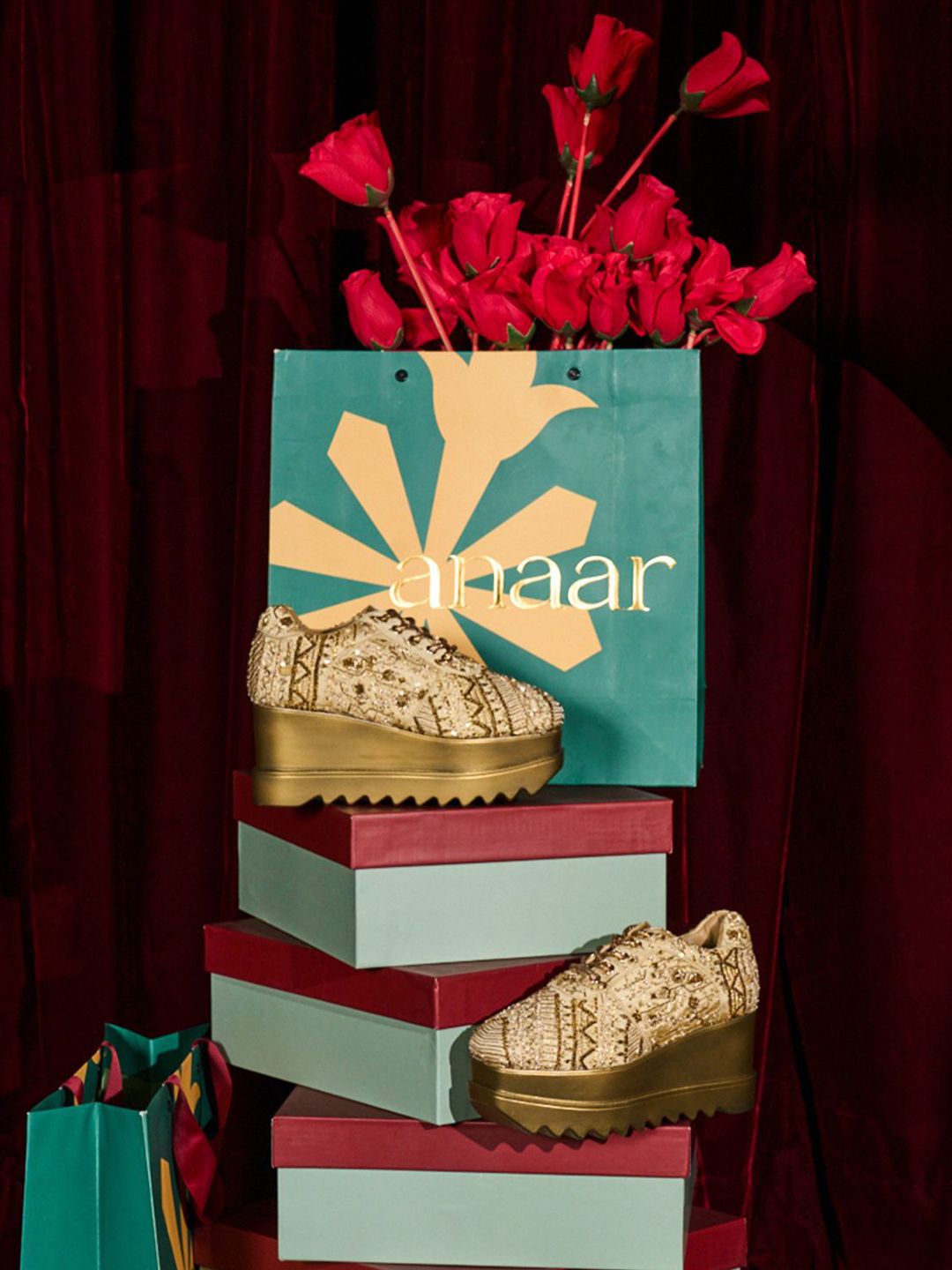Anaar Women Embroidered Sneakers with Ethnic - Embellished-picture-31