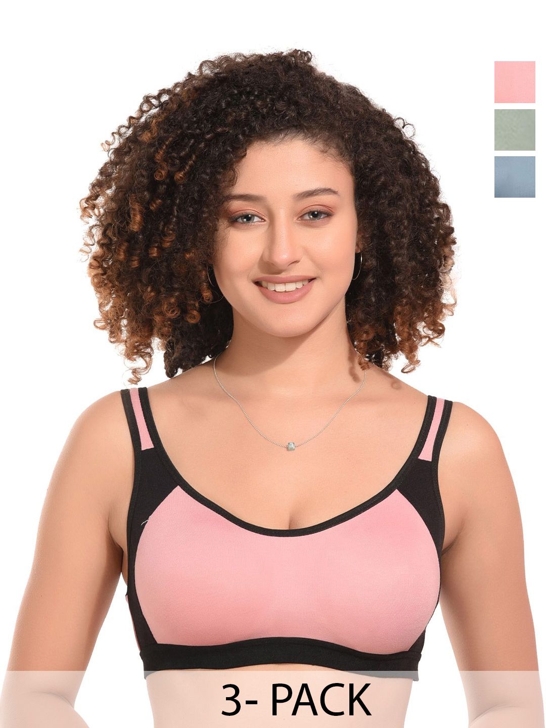 Kinza soft. Pack of 3 Colourblocked Full Coverage Non Wired Non Padded Everyday Bra-picture-25