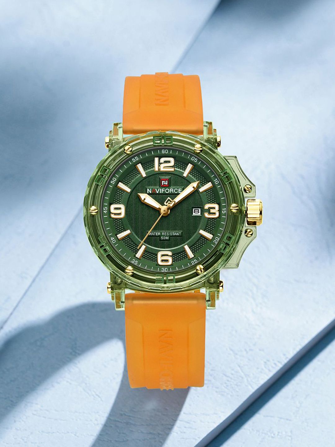 Naviforce Women Dial & Straps Analogue Watch NF7125 Gn-gn-o