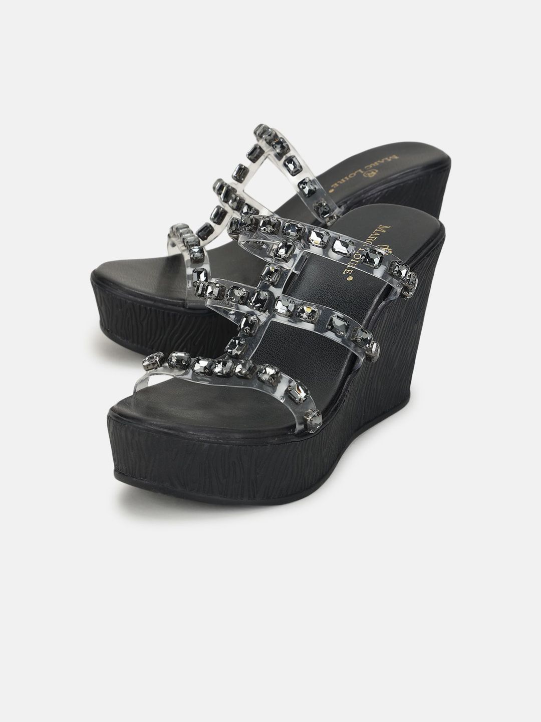 Marc Loire Women PU Regular Wedge Heel Sandals With Western - Embellished-picture-17