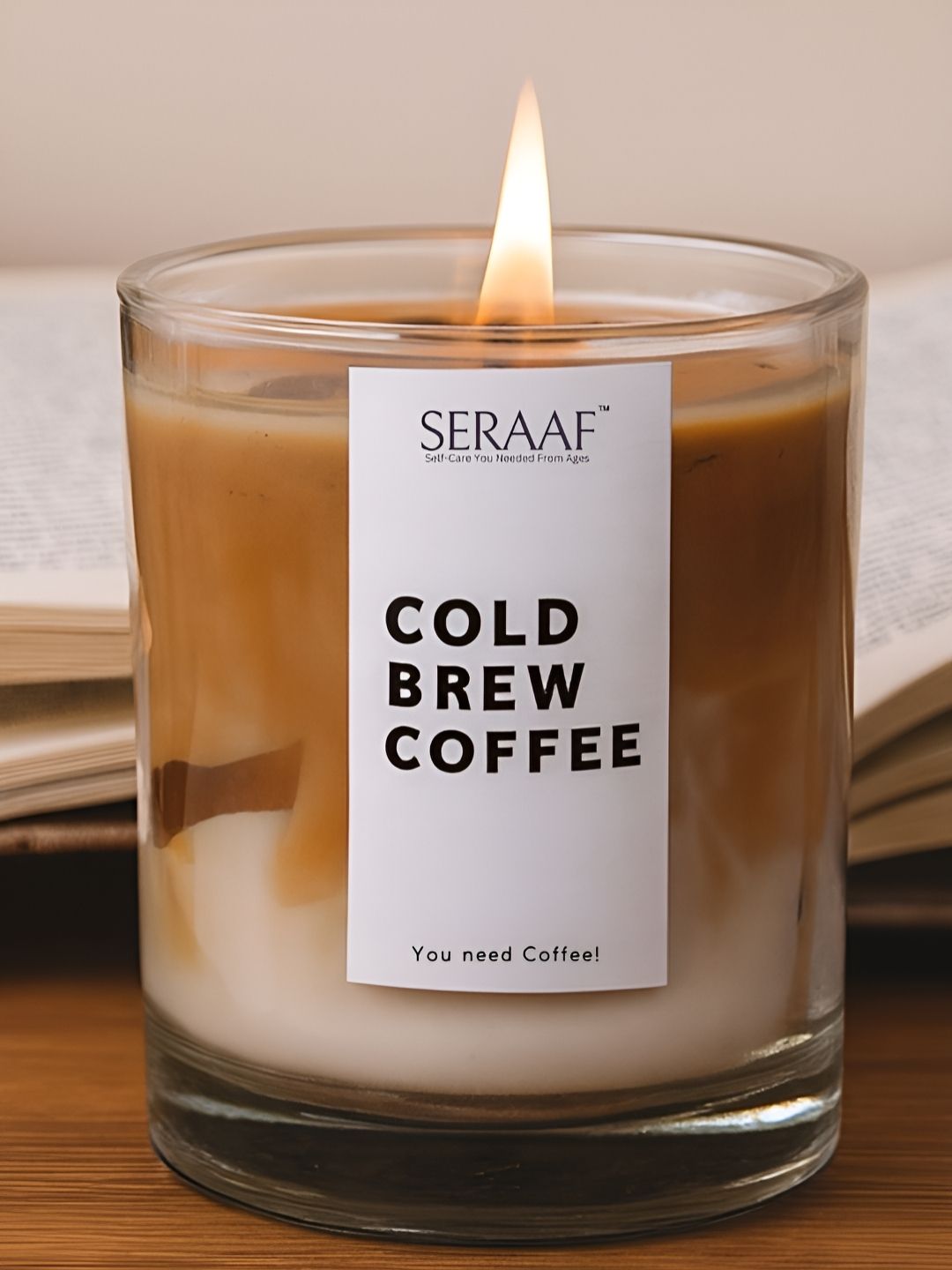 SERAAF Cold Brew Coffee 48Hr+ Burn Time Soy Wax Scented Jar Candle-200g-picture-55