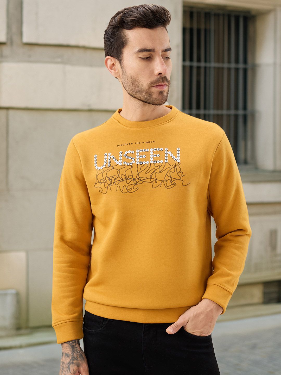 Status Quo Men Typography Printed Round Neck Long Sleeves Cotton Pullover Sweatshirt-picture-35