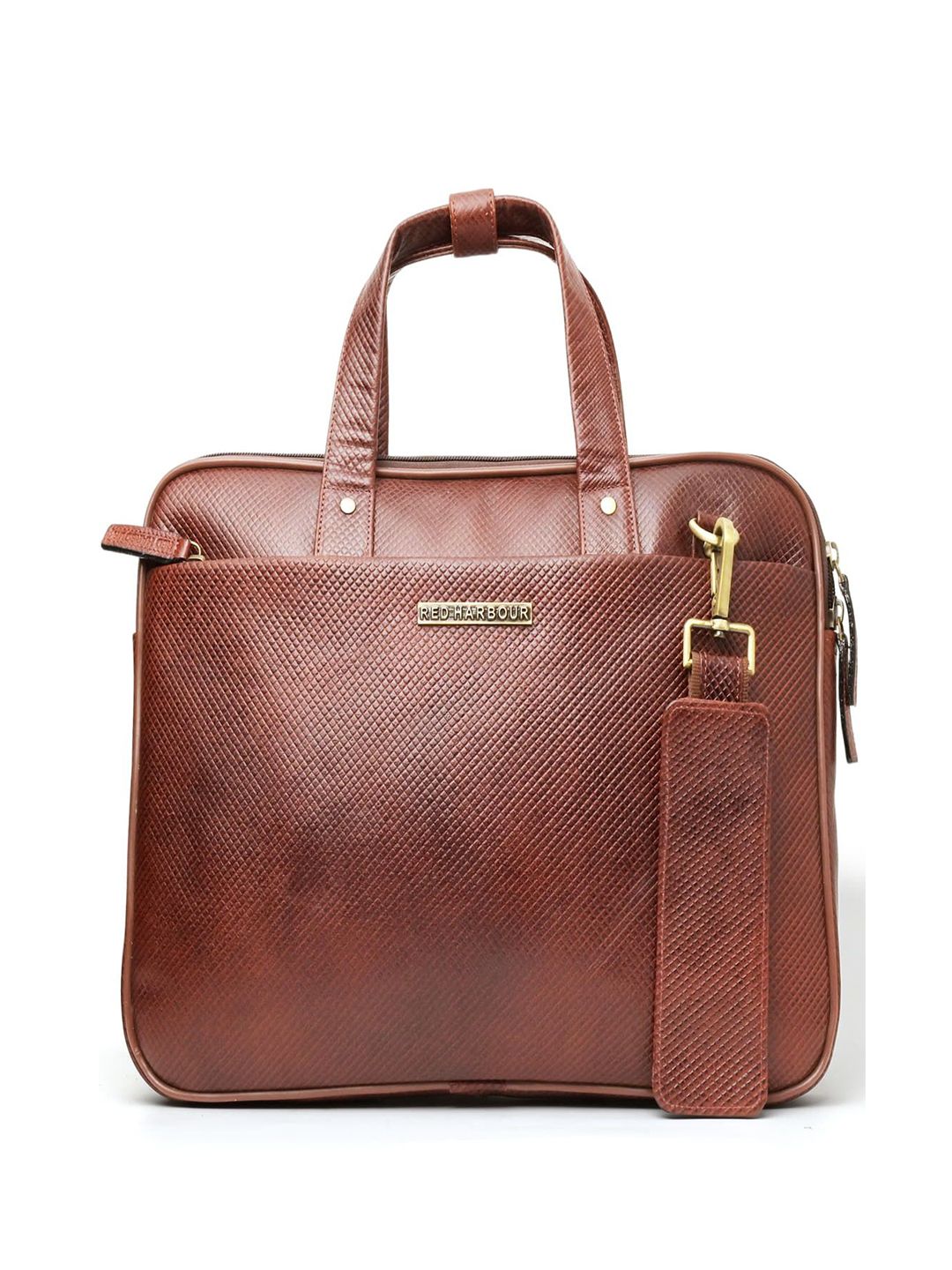 Red Harbour Men Textured Leather Laptop Bag-picture-20