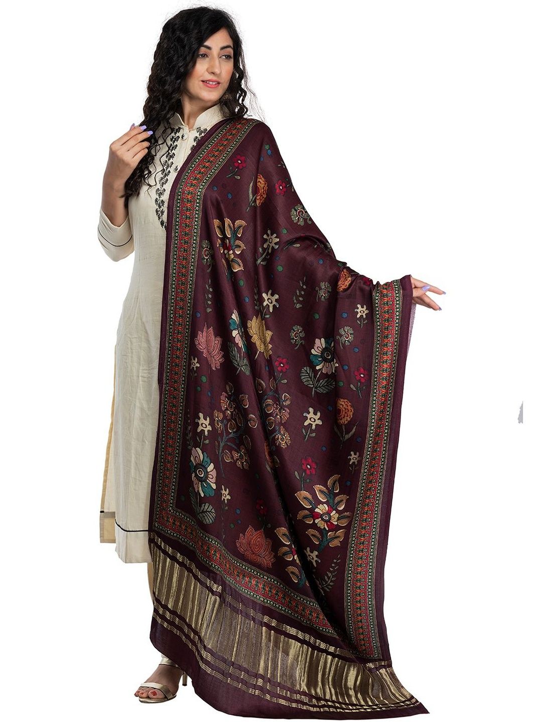 Desibutik Women Gaji Silk Printed Dupatta-picture-20