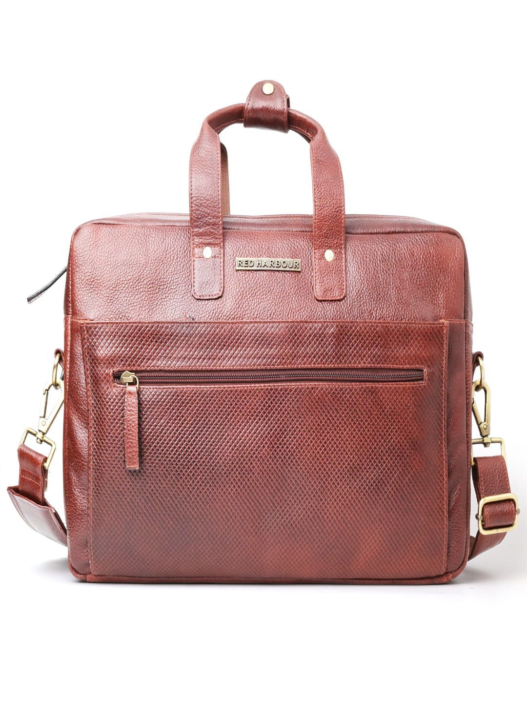 Red Harbour Men Textured Leather Laptop Bag-picture-32
