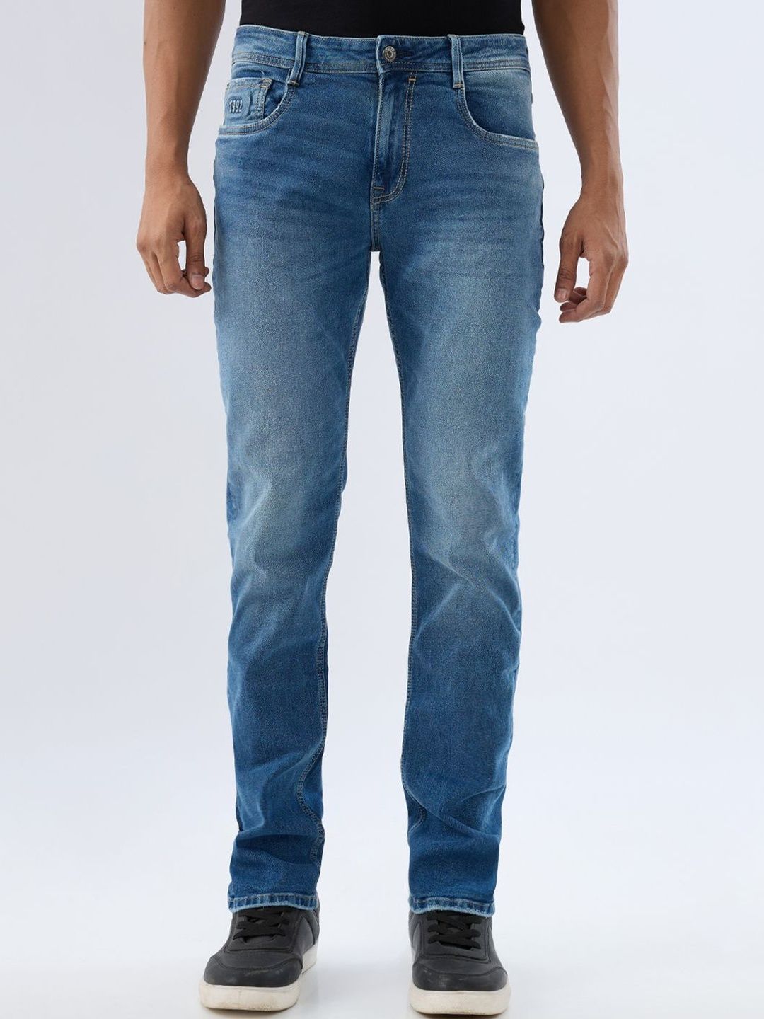 Spykar Mid Blue Comfort Fit Mid Rise Jeans For Men-picture-10