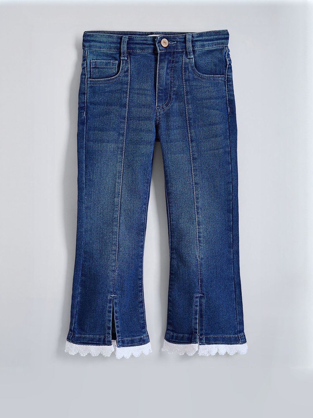 Hopscotch Girls Regular Fit Mid-Rise Light Fade Stretchable Jeans-picture-15