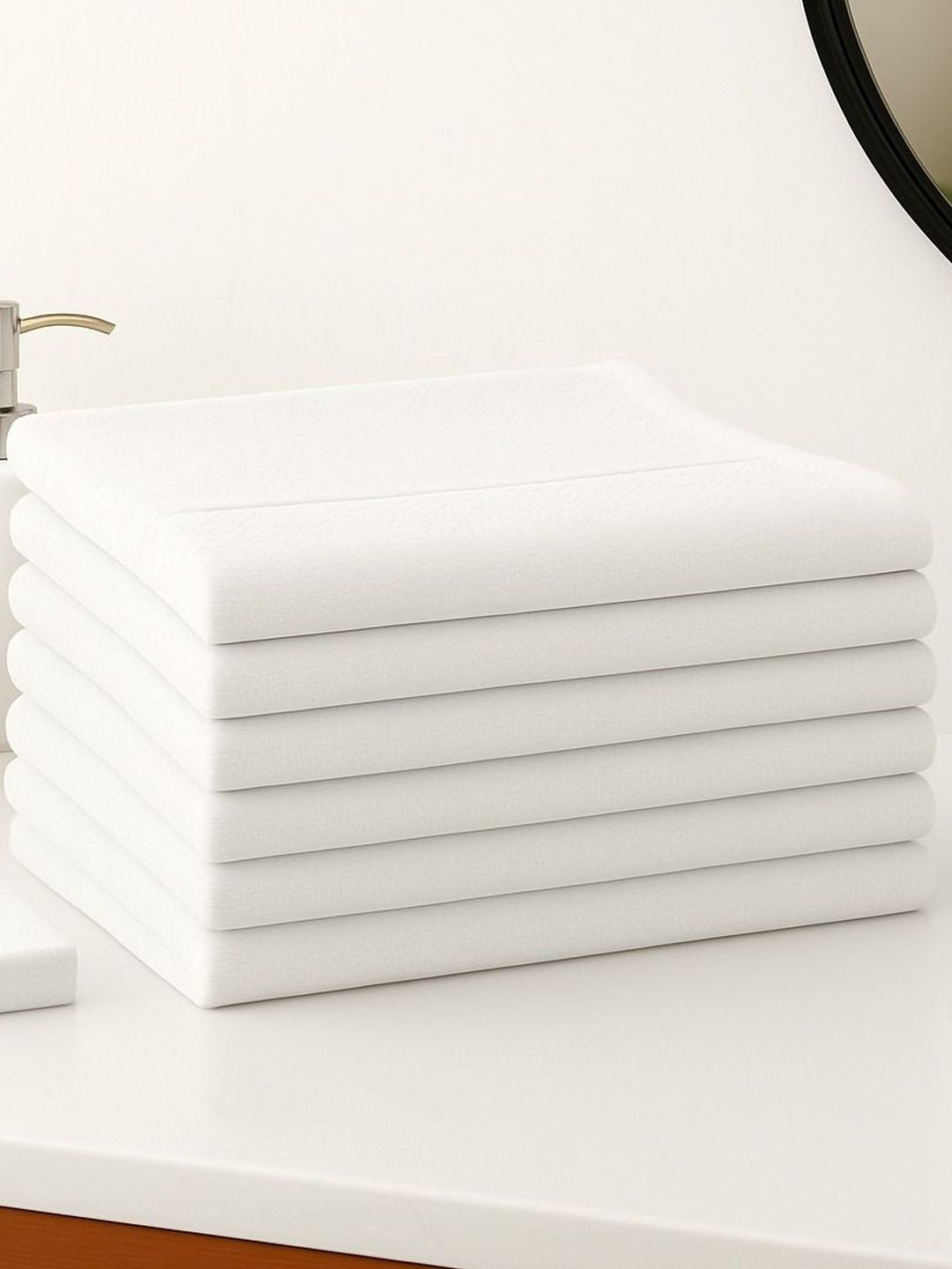 Dollar Pack Of 6 high Absorbent 300 GSM Cotton Face Towels-image-1
