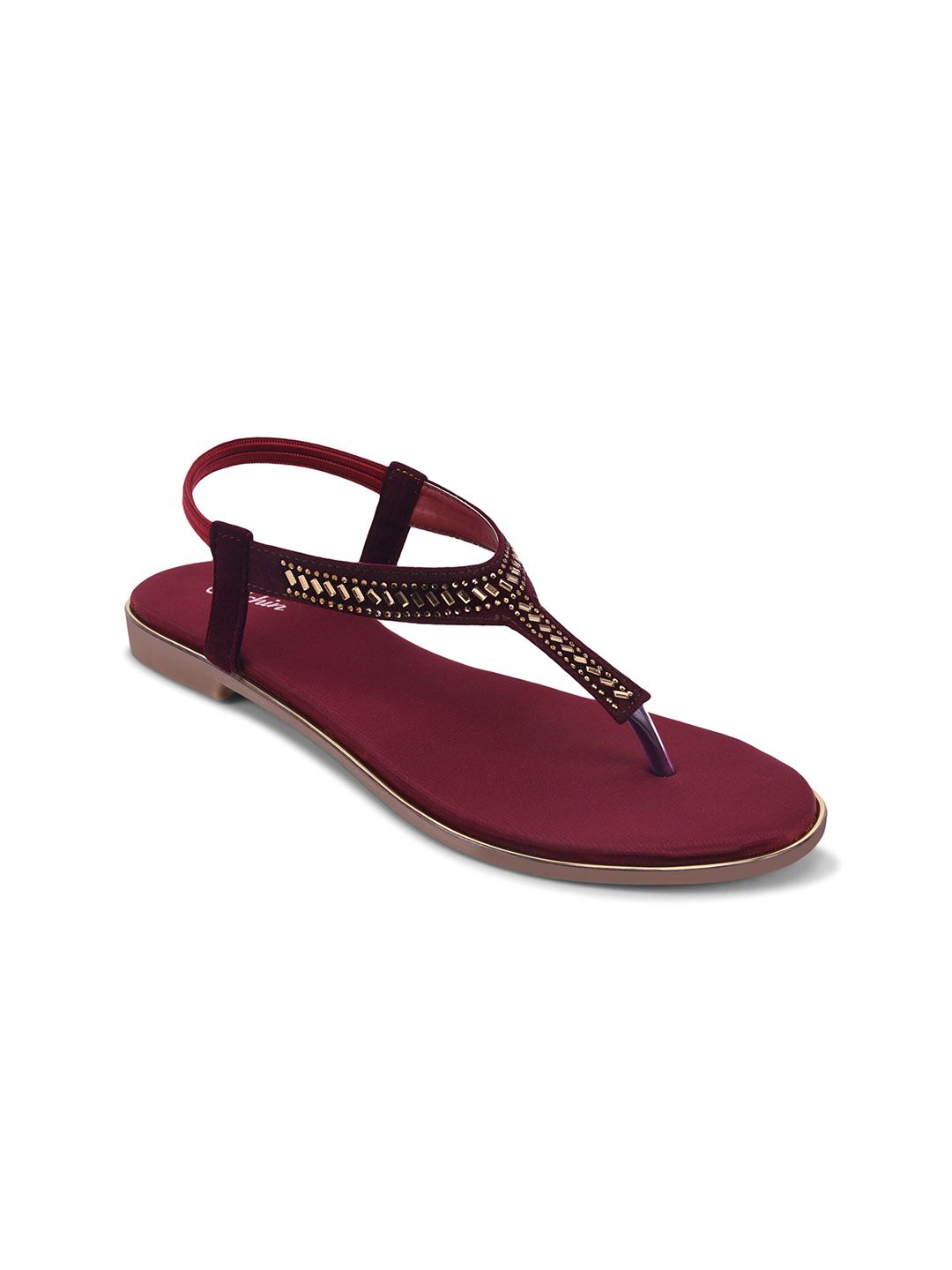 Padchin Women Embellished PU Ethnic One Toe Flats with Embroidered-picture-19