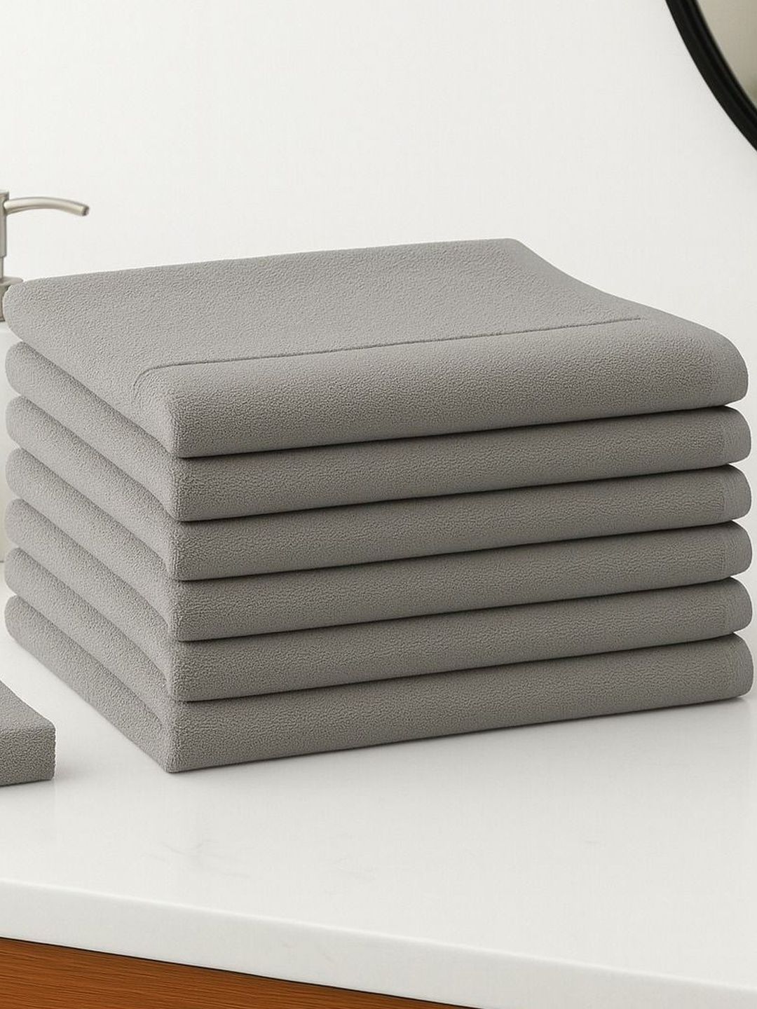 Dollar Pack of 6 Solid Cotton Face Towels-image-33