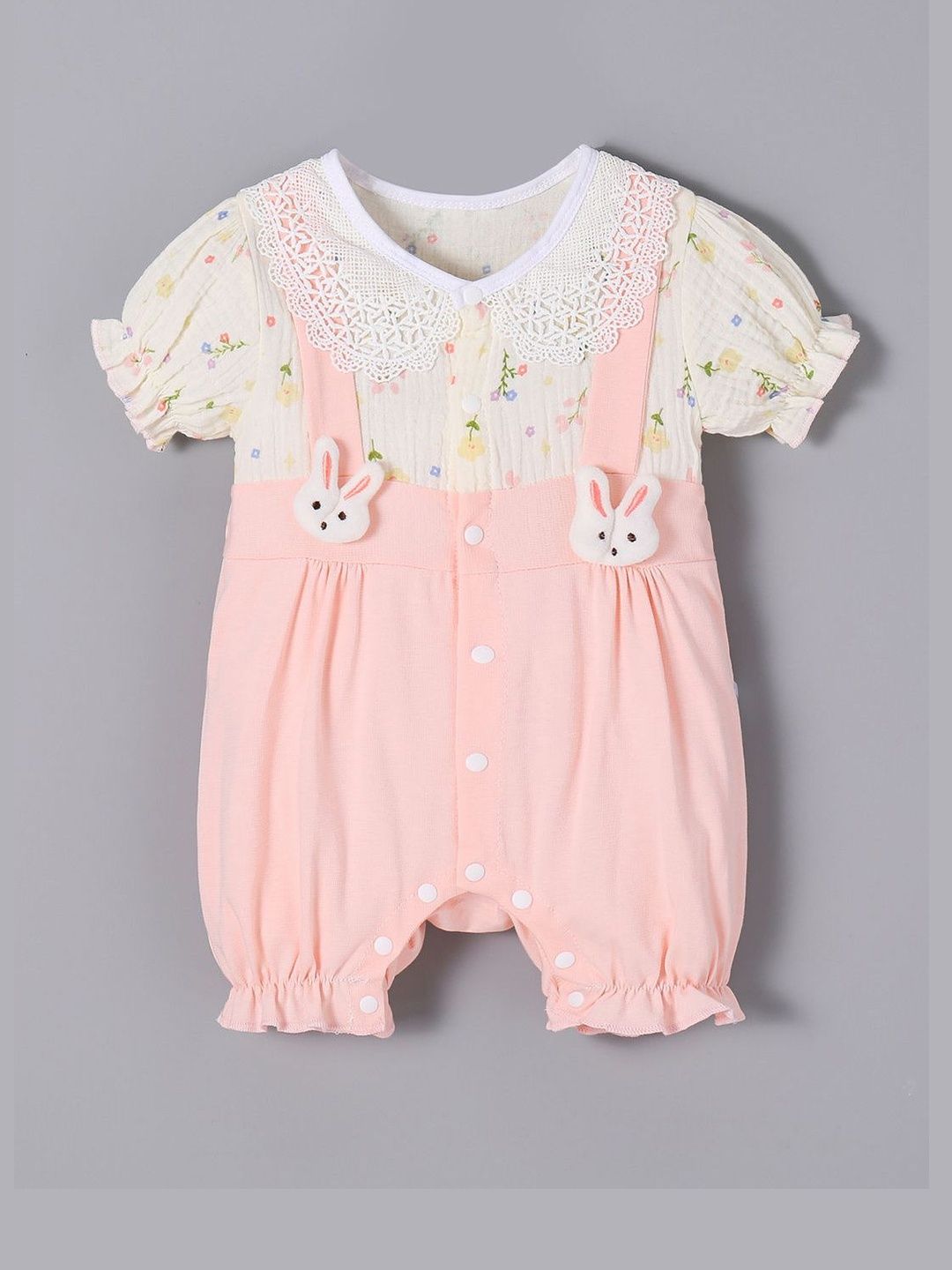 Hopscotch Girls Floral Printed Cotton Romper-picture-33