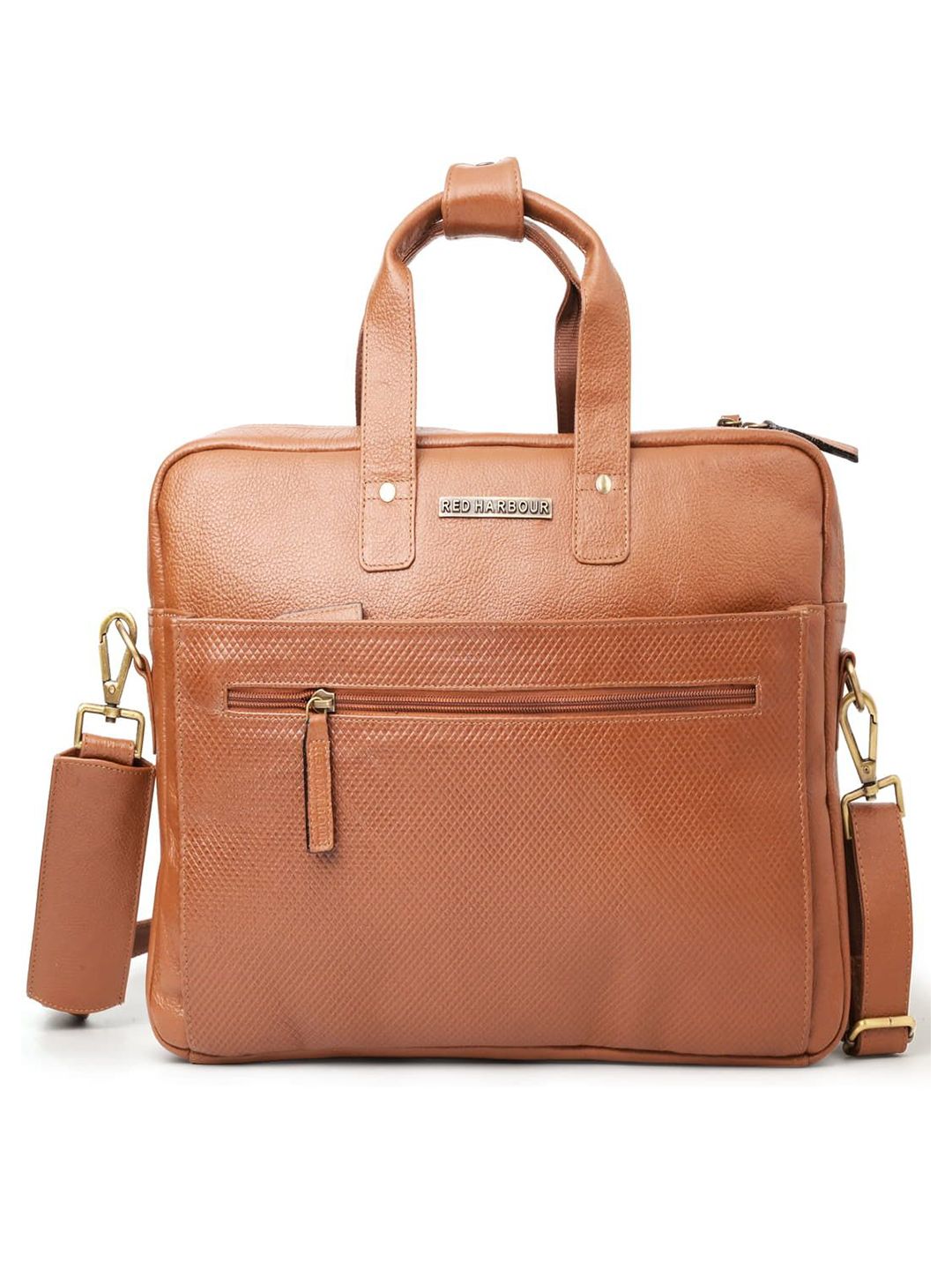 Red Harbour Men Textured Leather Laptop Bag-picture-25