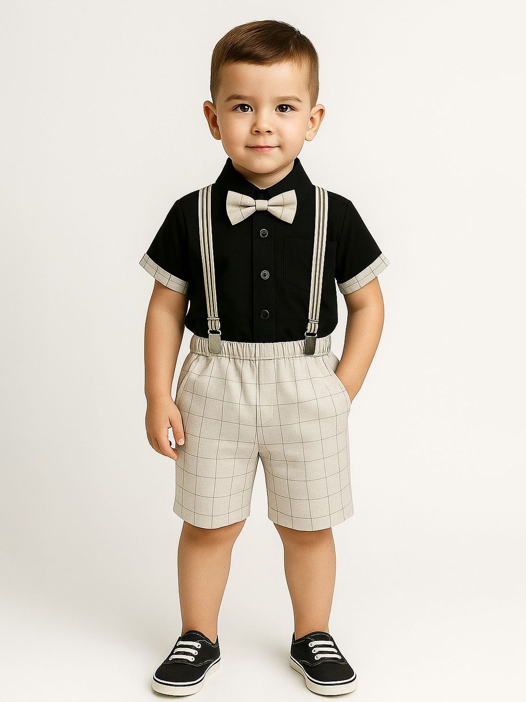 BAESD Boys Short Sleeves Pure Cotton Shirt With Shorts-picture-58