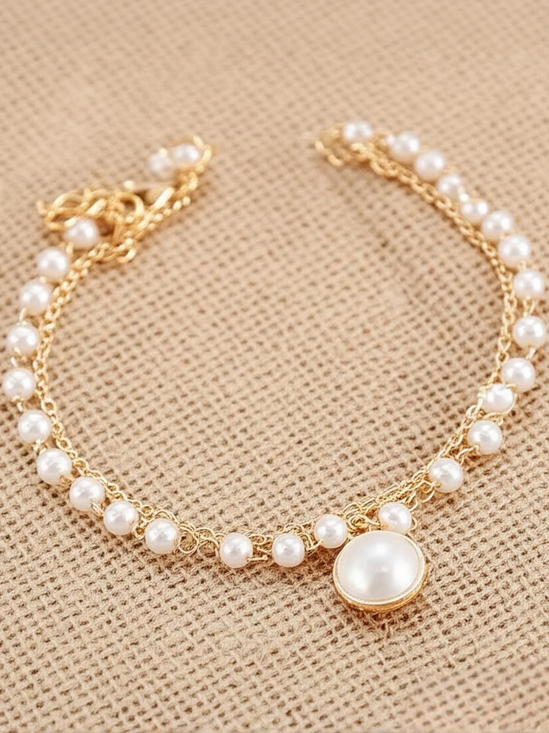 DressBerry Girls Gold-Plated Stunning Artificial Beads Gorgeous Double Layer Bracelet-image-46