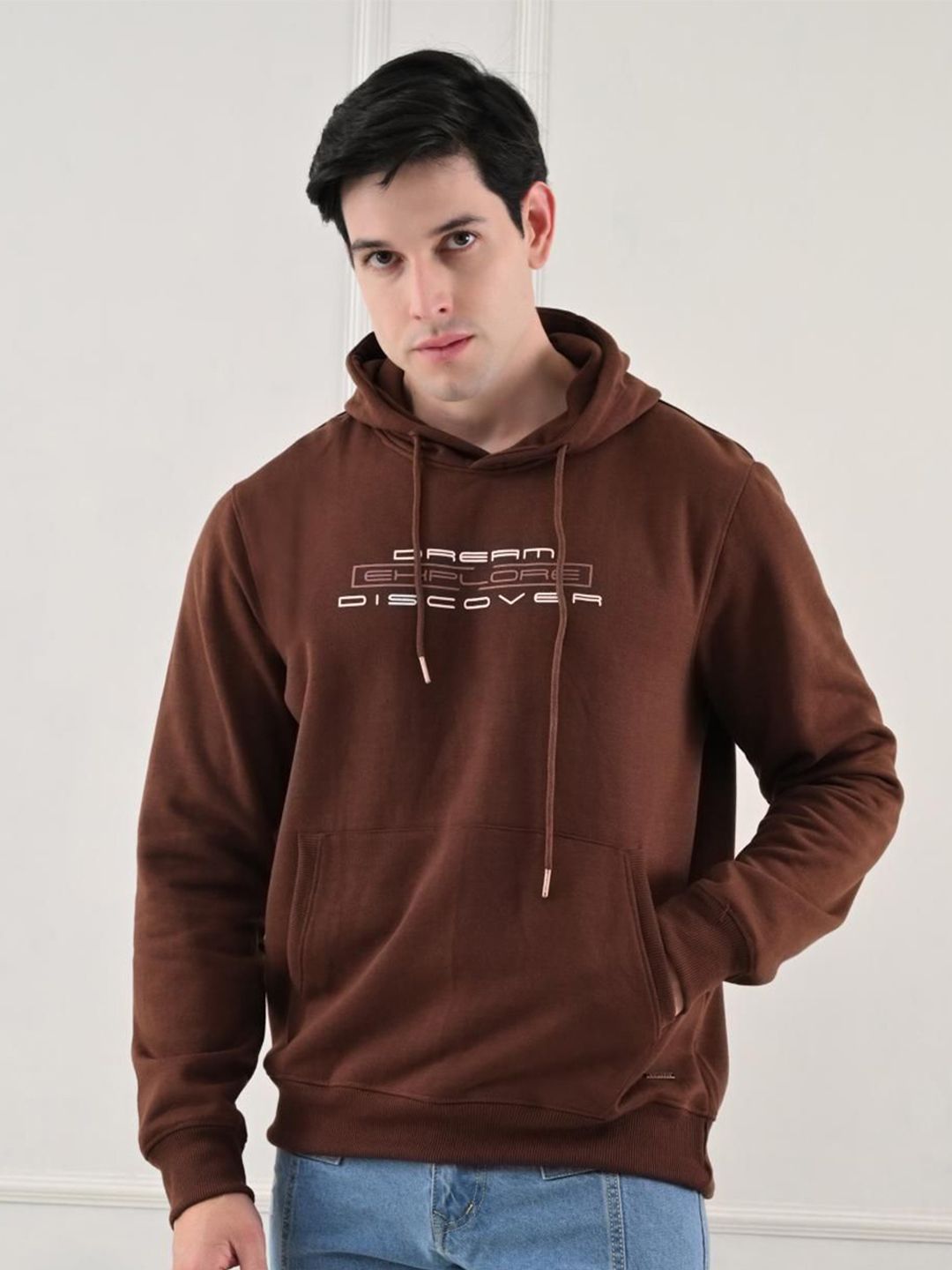Mast & Harbour Men Printed Full Sleeve Hooded Pullover Sweatshirt-picture-23