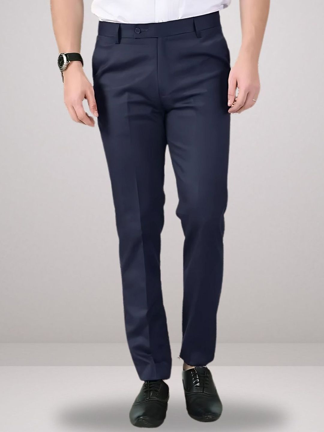 Zee Gold Men Relaxed Mid-Rise Formal Trousers-image-46