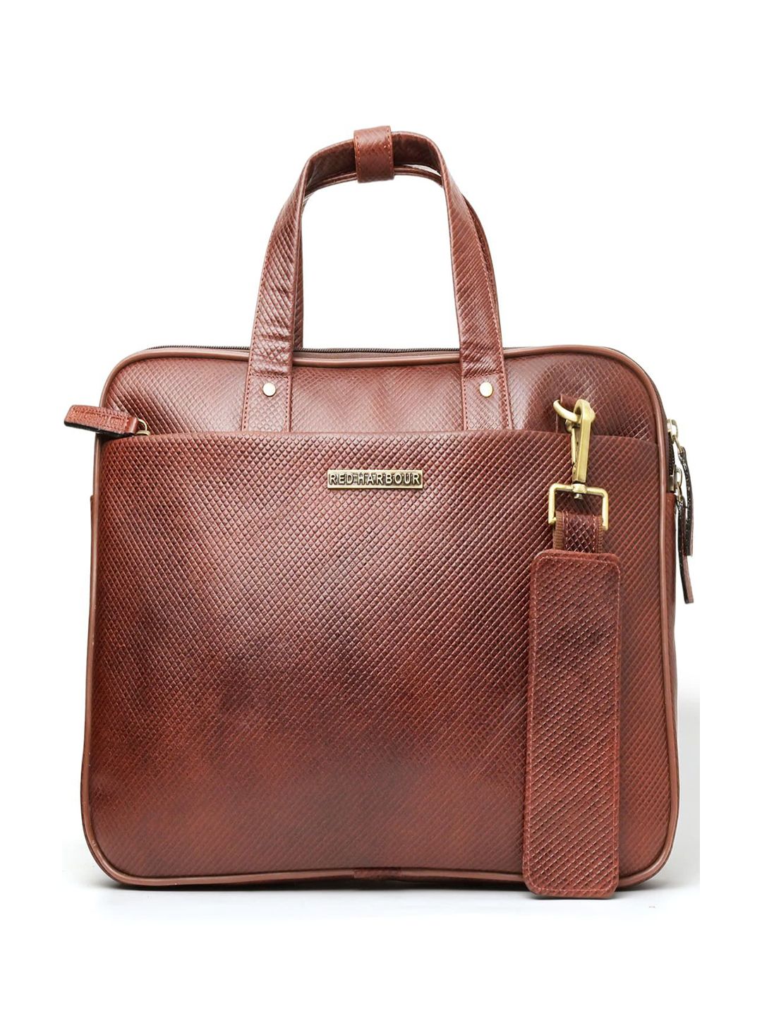 Red Harbour Men Textured Leather Laptop Bag-picture-15