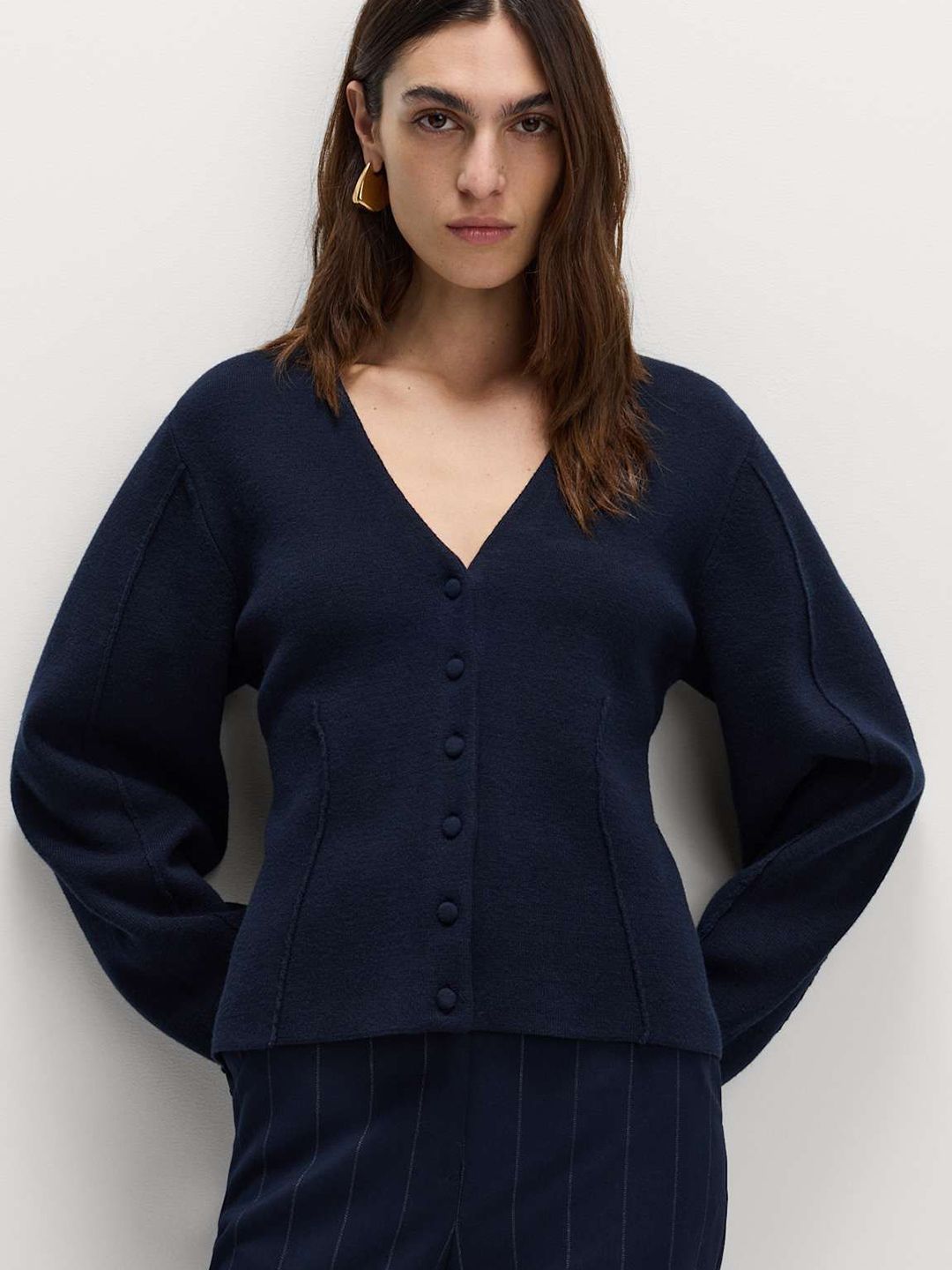 Marks & Spencer Women V-Neck Long Sleeves Cardigan Sweaters-picture-17