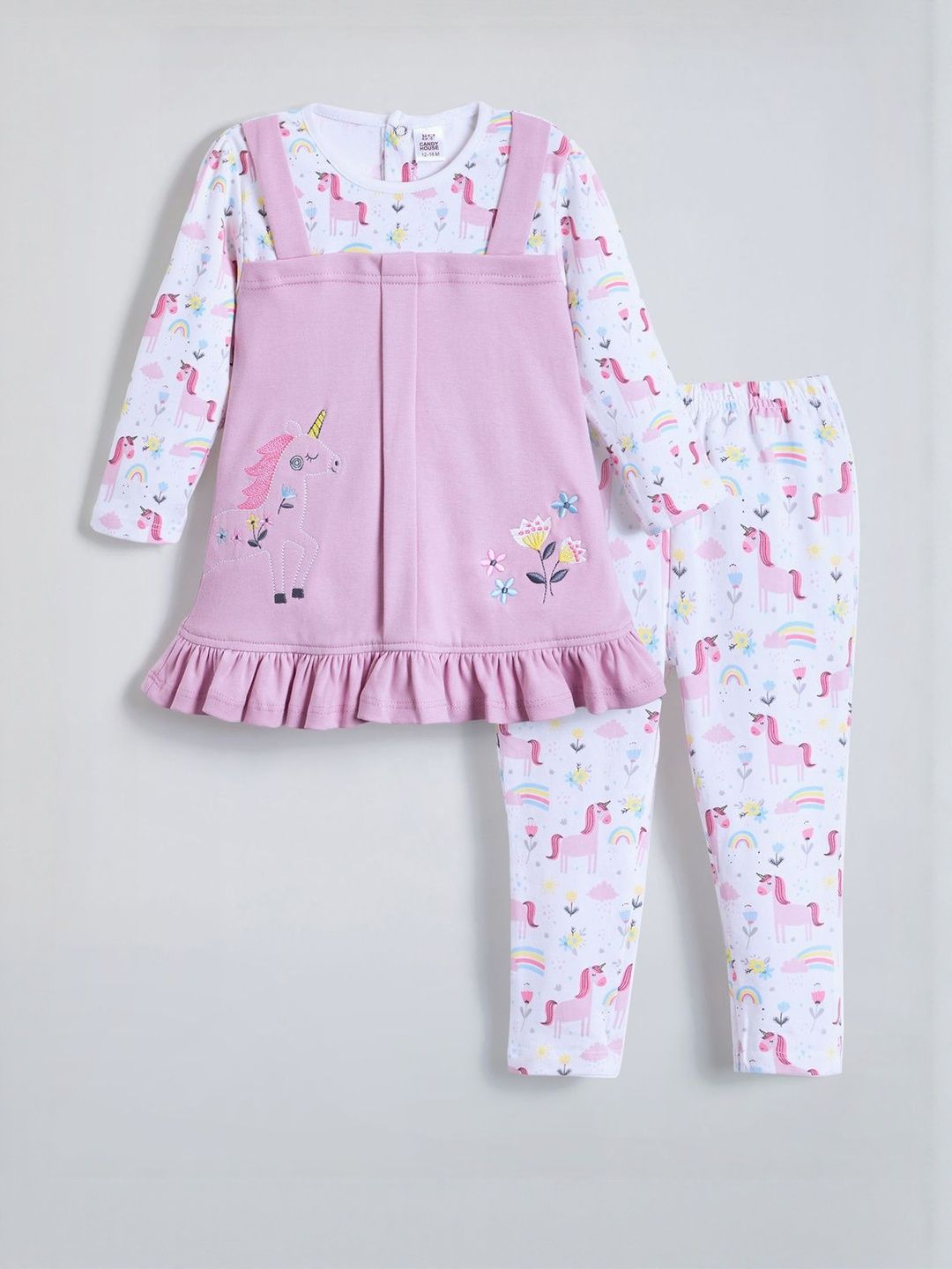 Hopscotch Girls Print Pinafore Dress Set-picture-23