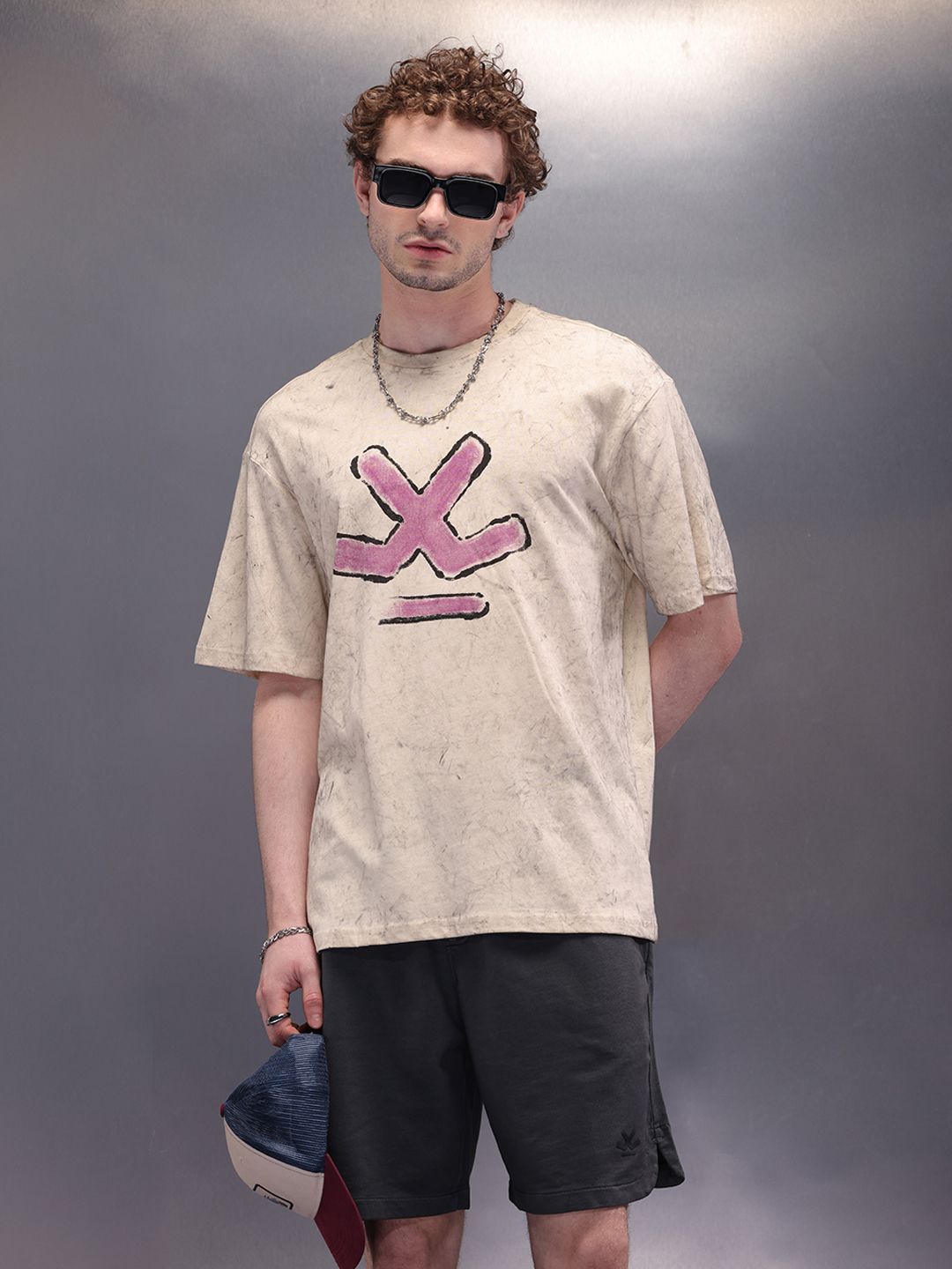 WROGN Men Brand Logo Printed Drop-Shoulder Sleeves Oversized T-shirt-picture-37