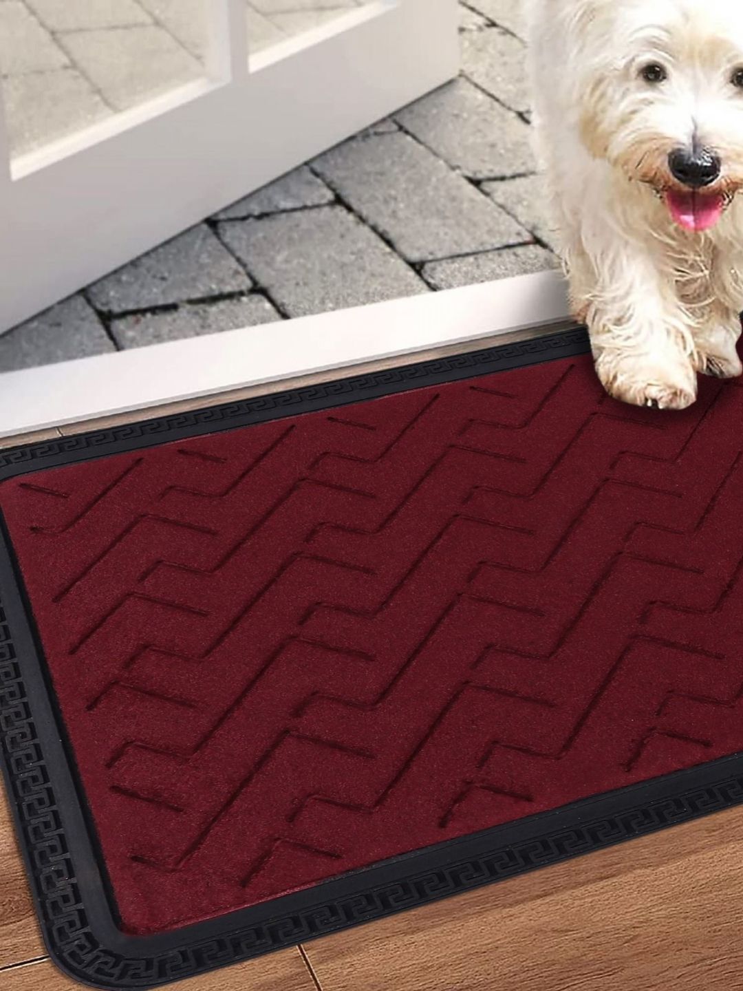AaHo Decor Red & Black Anti-Skid Doormats-picture-28