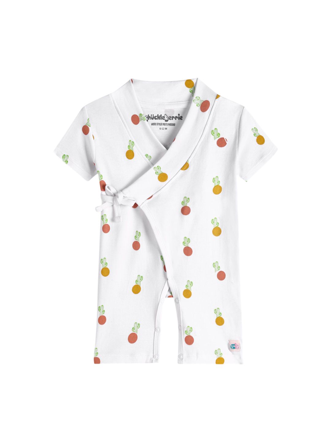Chuckleberrie Kids Printed Tie-Up Cotton Muslin Rompers-picture-14