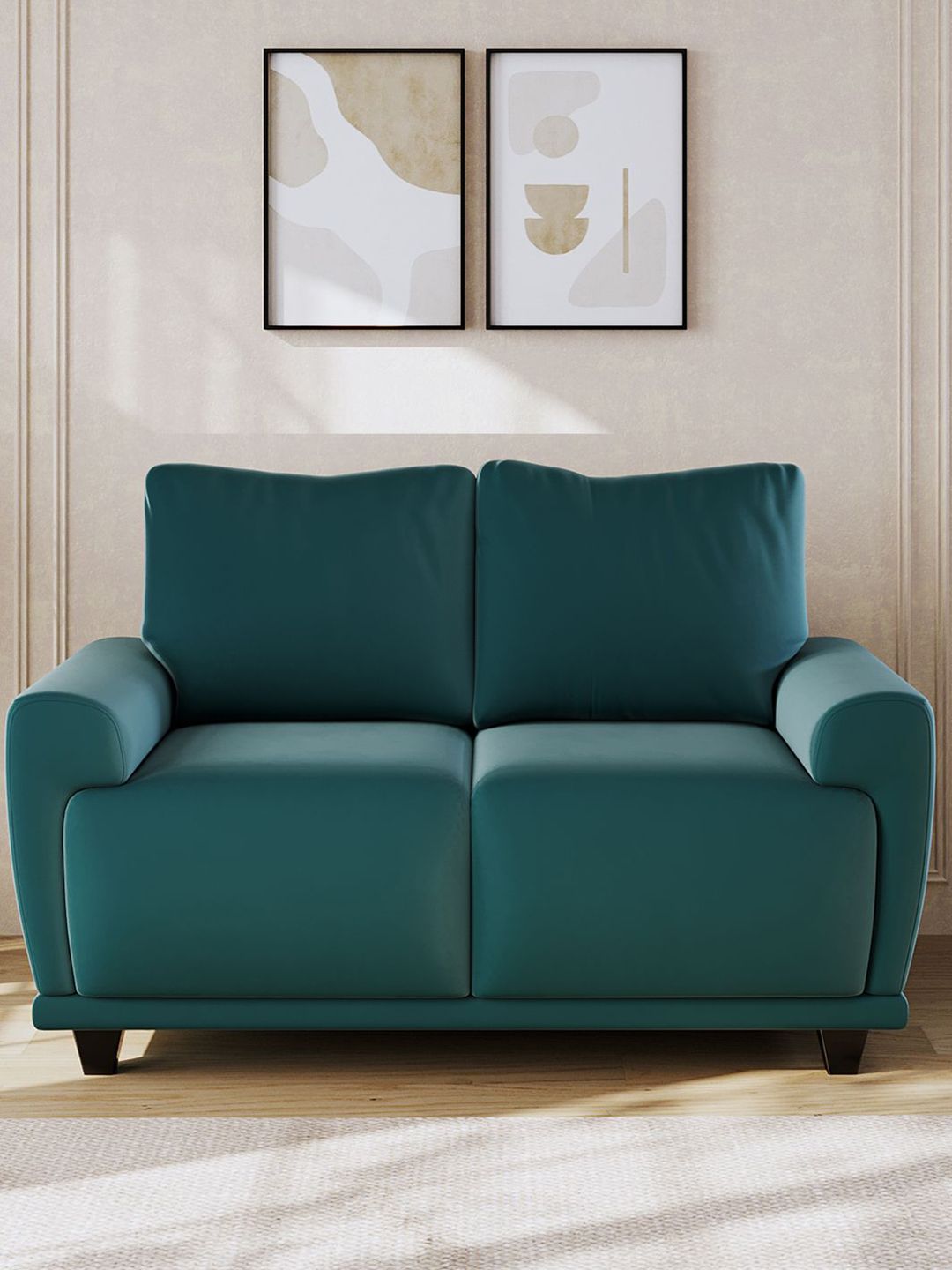 ARRA Vivaan Teal Green 2 Seater Velvet Sofa