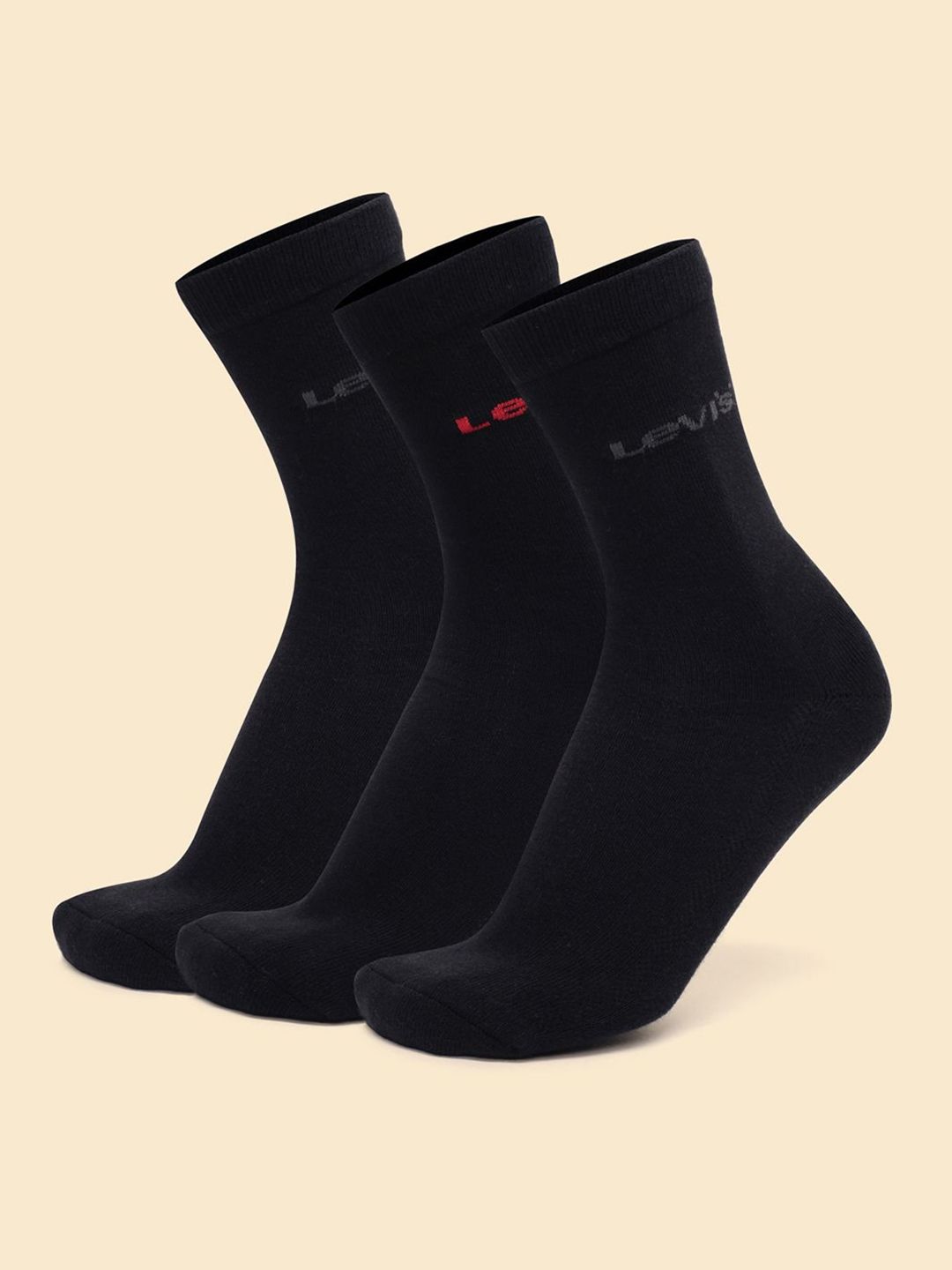 Levis Men Pack Of 3 Cotton Stretch Calf Length Socks-picture-32
