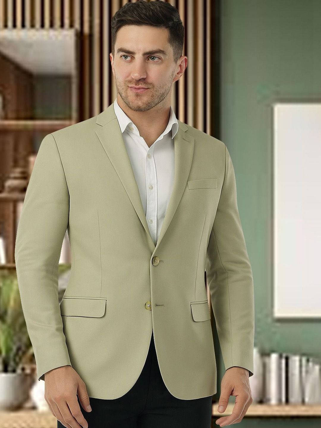 Integration Notched Lapel Single Breasted Blazer-picture-33