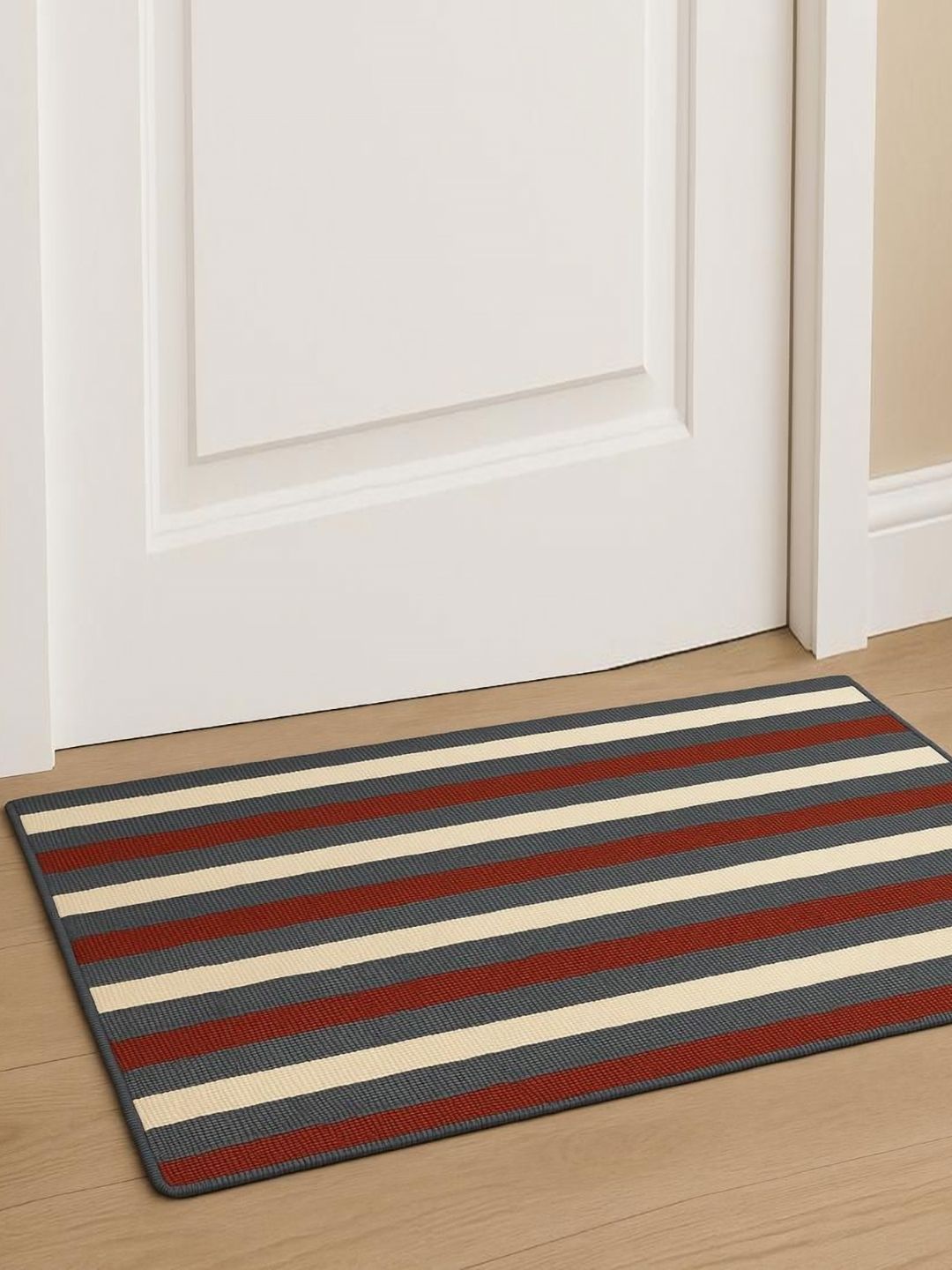 winner Brown & Beige Striped Anti-Skid Doormat-image-0