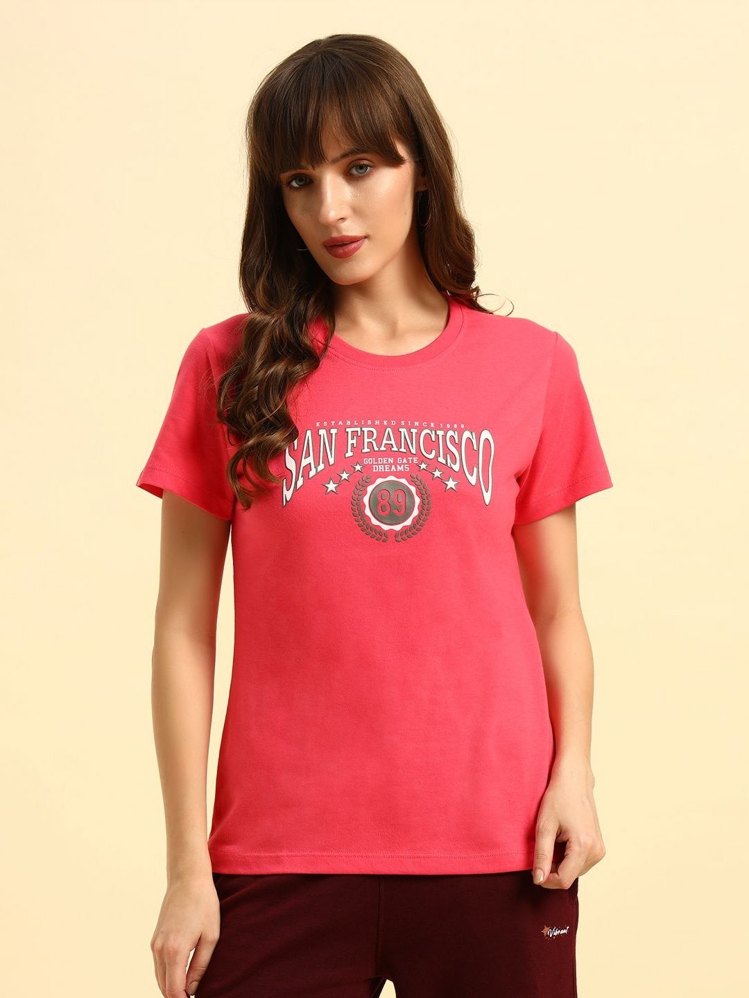 Cantabil Women Typography Printed Round Neck Cotton T-shirt-picture-14