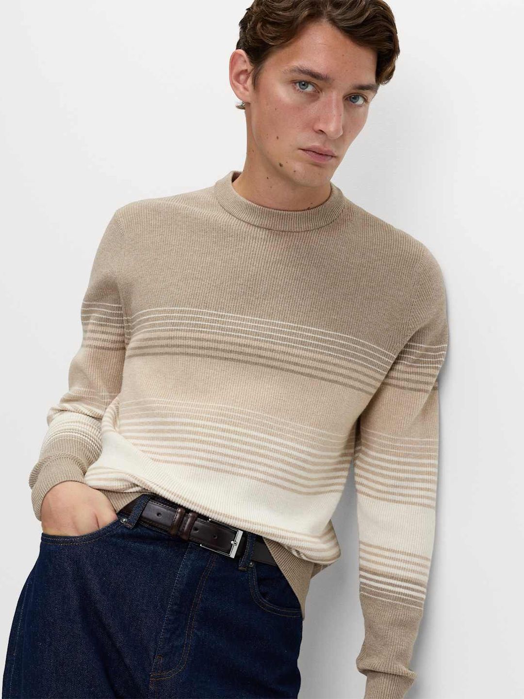 Marks & Spencer Men Striped Ribbed Pullover-picture-16