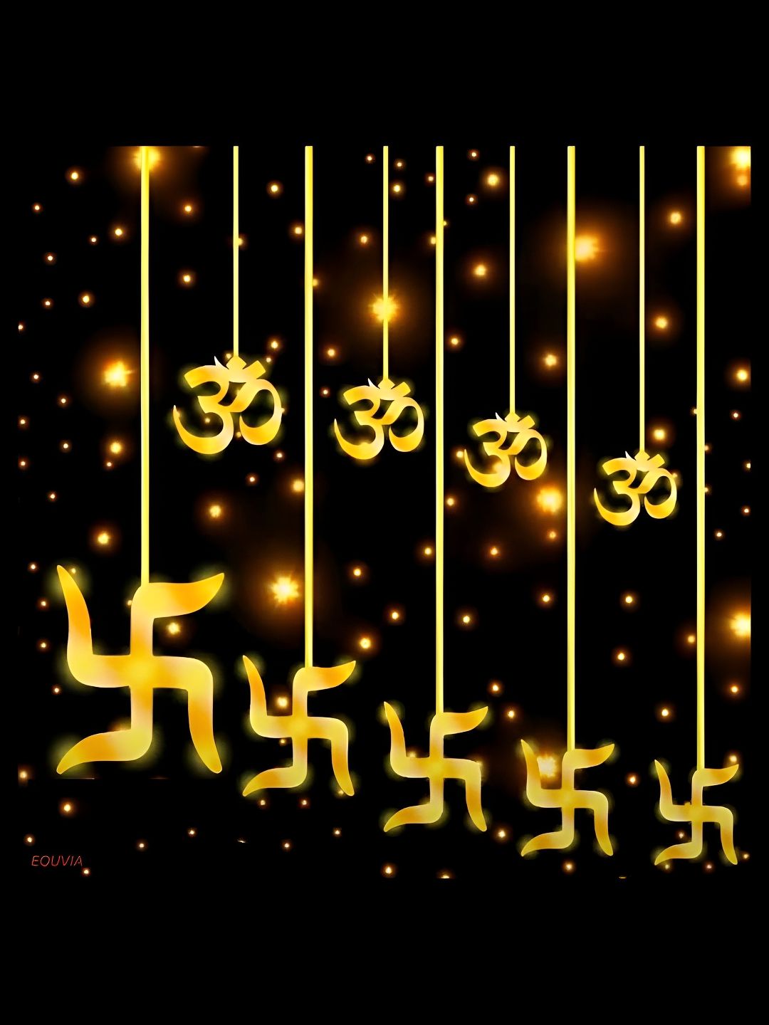 The Purple Tree White Om Swastik Shaped LED String Lights-picture-26