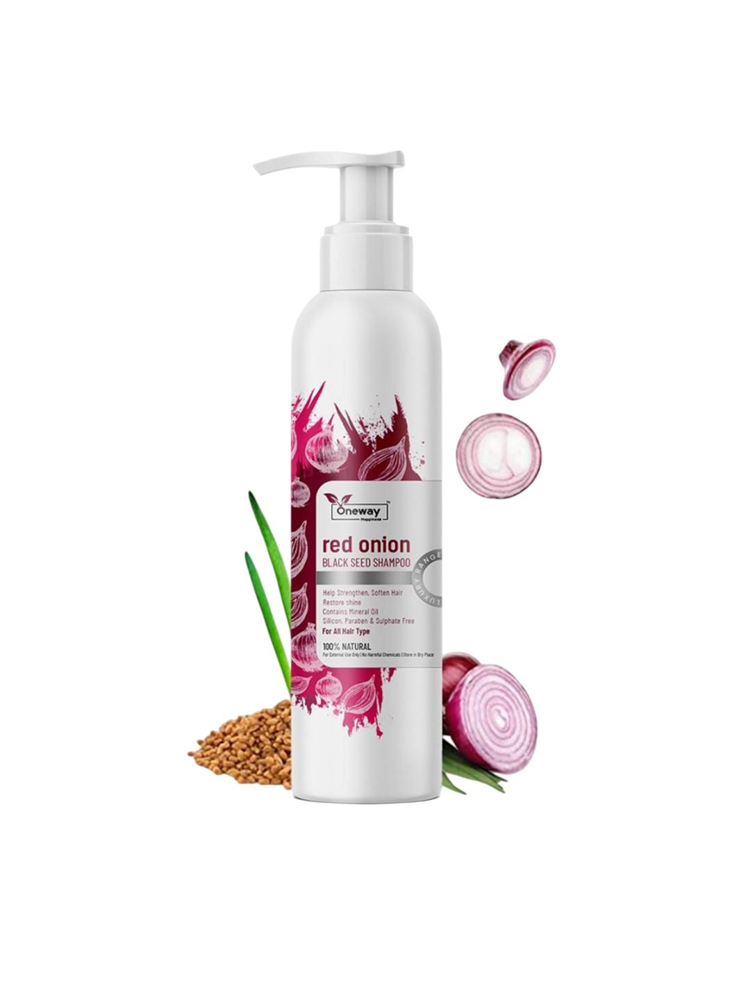 Oneway Happiness Red Onion Black Seed Shampoo For Hair Growth - 200 ml-picture-22