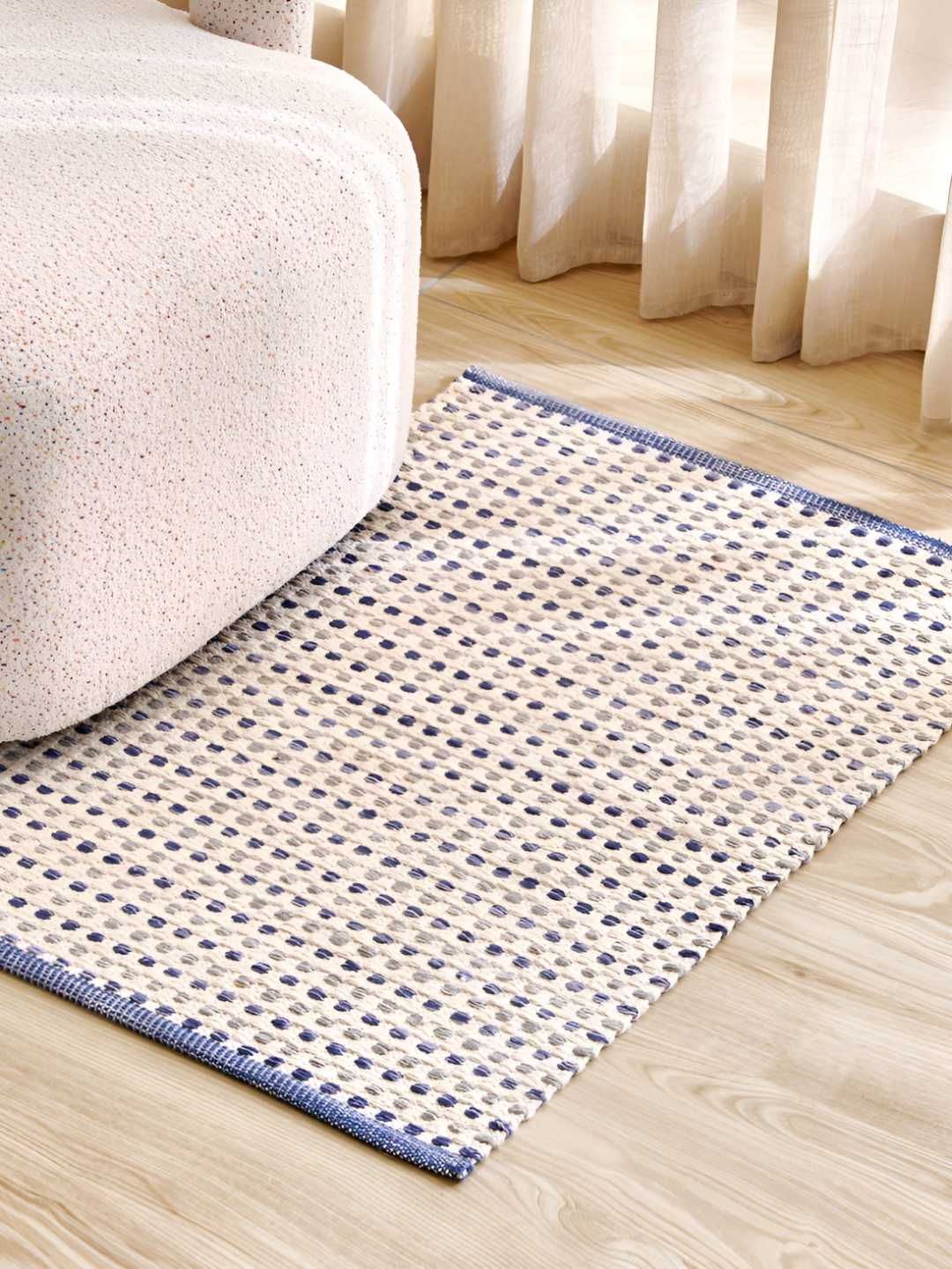 Home Centre Beige Cotton Woven Dhurrie-image-18