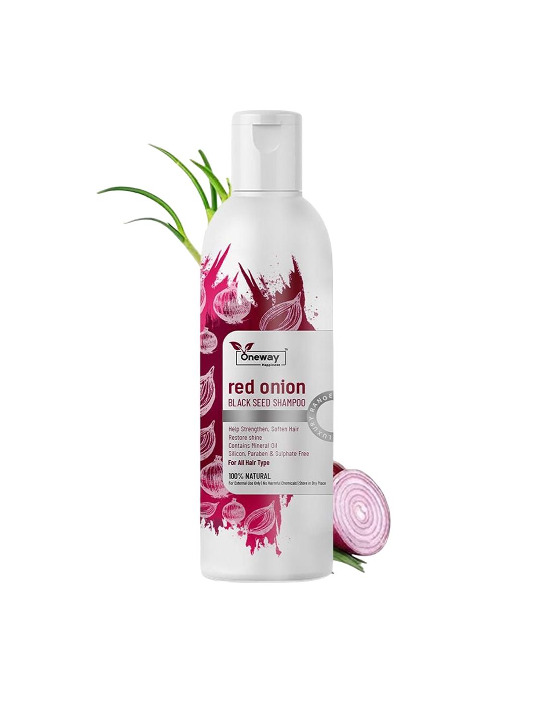 Oneway Happiness Red Onion Black Seed Shampoo With Tea Tree For Hair Fall Control - 100 ml-picture-26