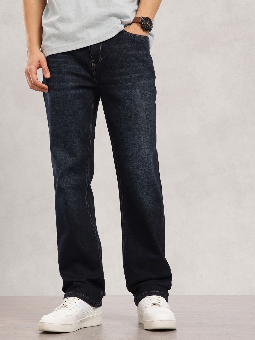 Nautica Men Relaxed Fit Light Fade Stretchable Jeans-picture-51